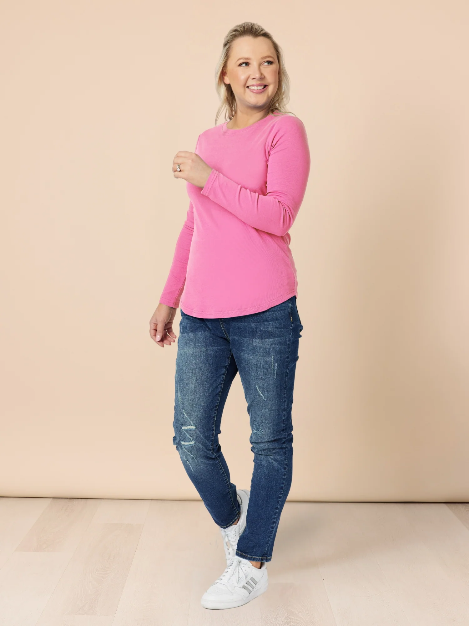 Heritage Long Sleeve Top - Hot Pink - Image 2