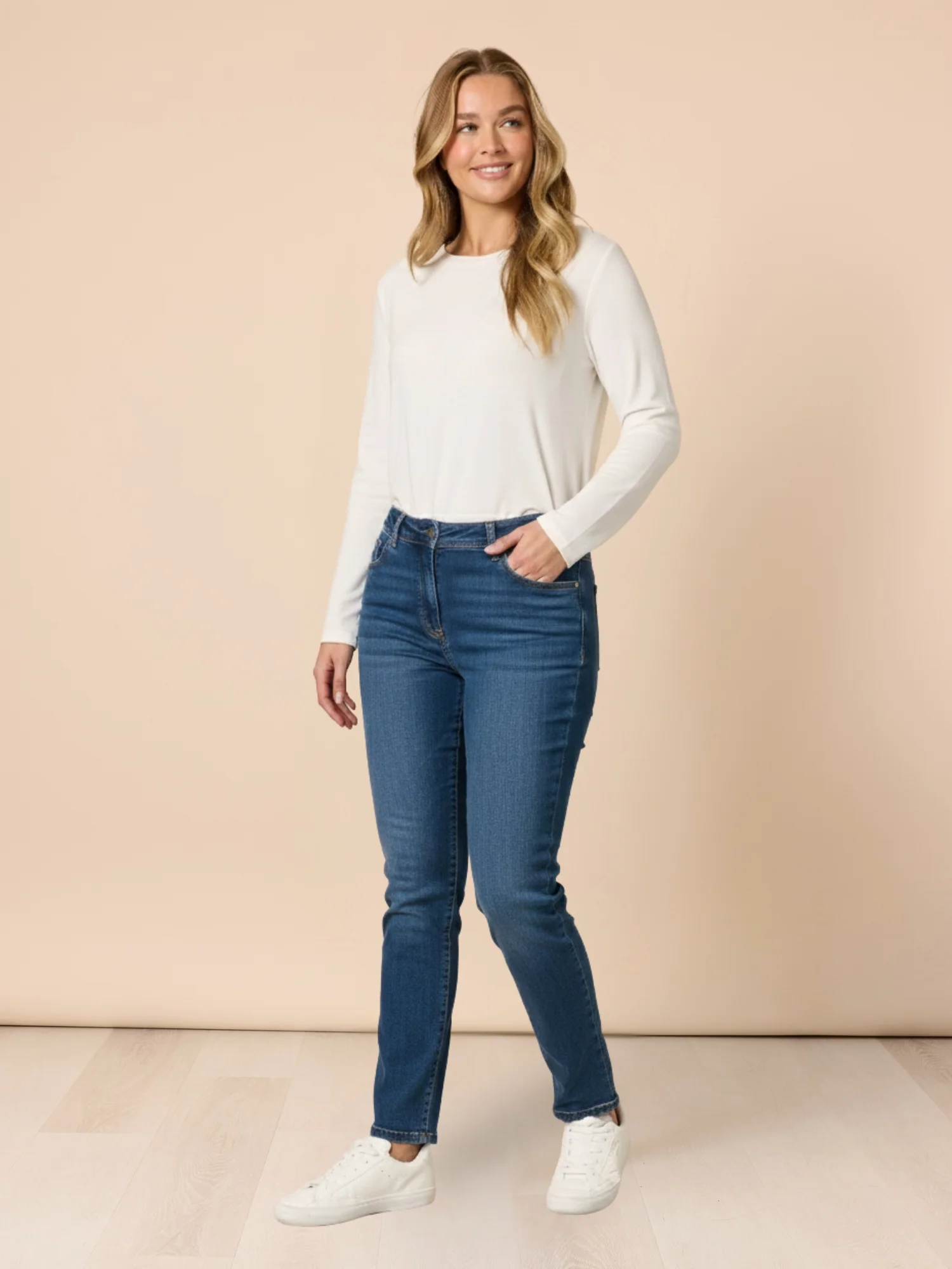 Miracle Slim Leg Denim Jean - Blue Denim - Image 2