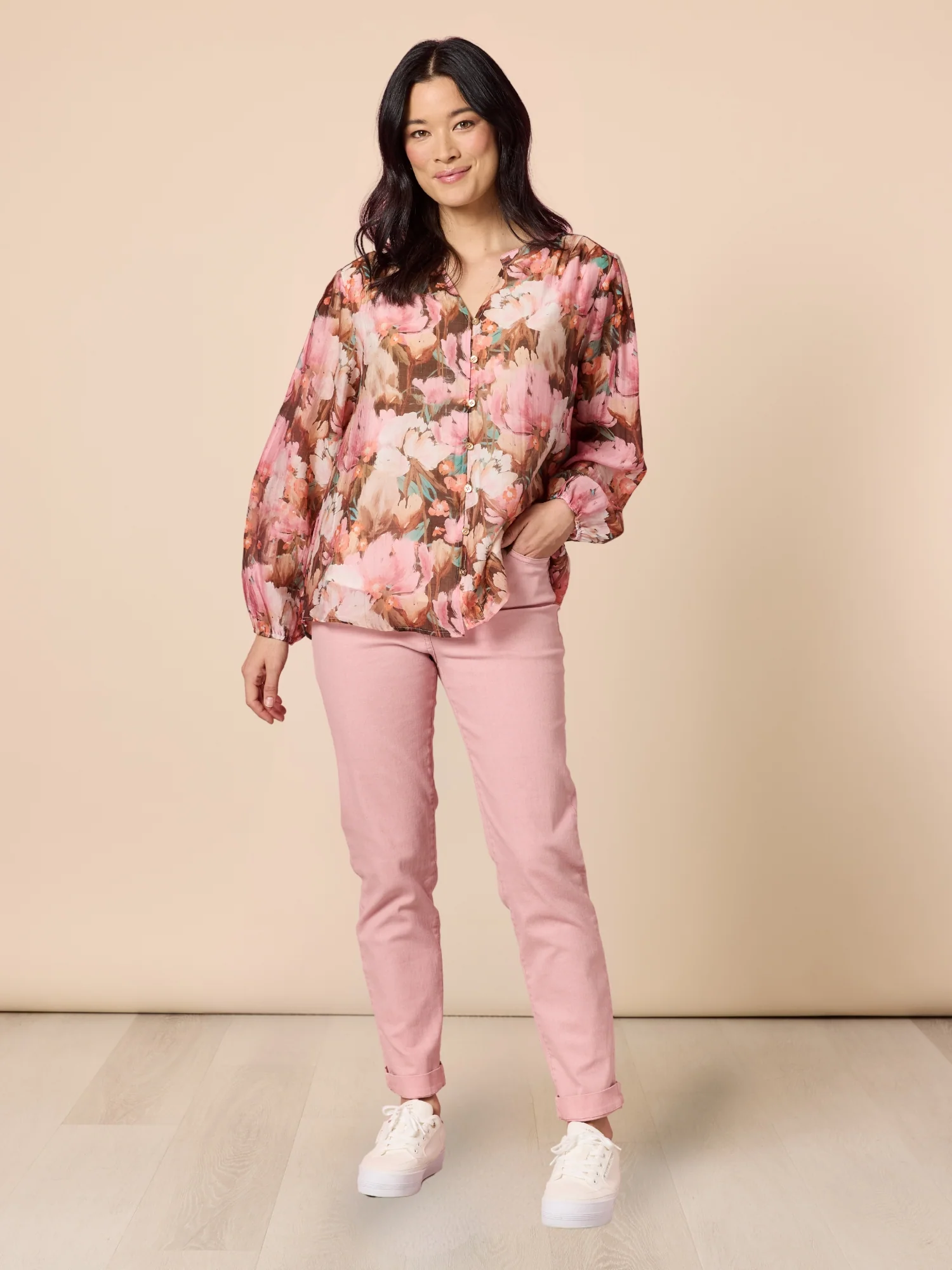 Miracle Slim Leg Denim Jean - Blush - Image 5