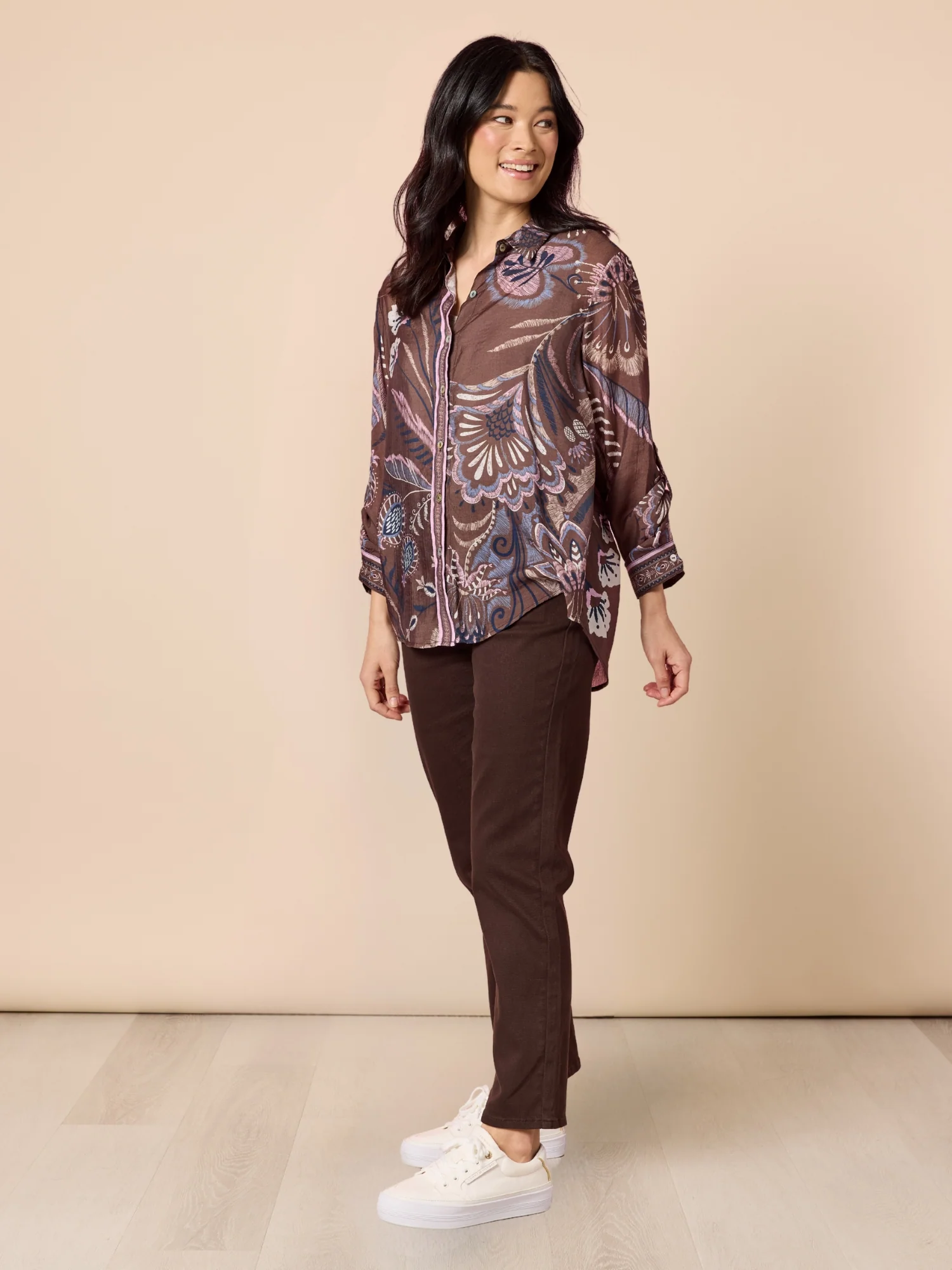 Miracle Slim Leg Denim Jean - Coffee - Image 7