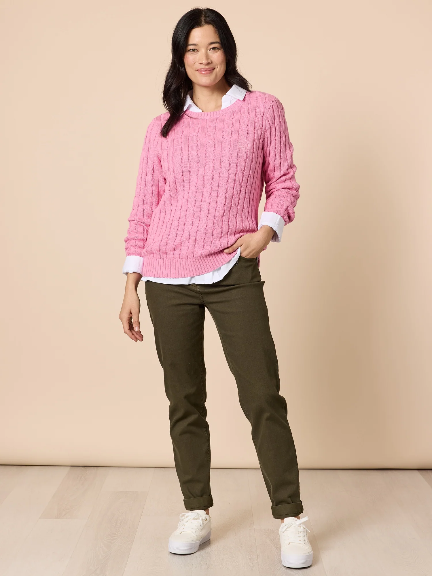 Miracle Slim Leg Denim Jean - Khaki - Image 2