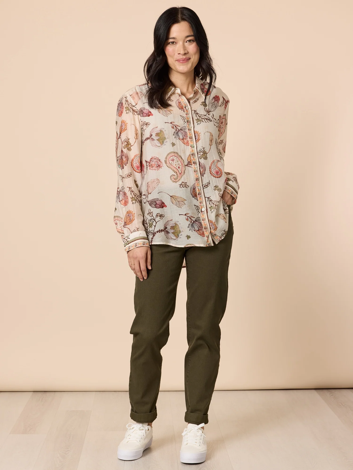 Miracle Slim Leg Denim Jean - Khaki - Image 6