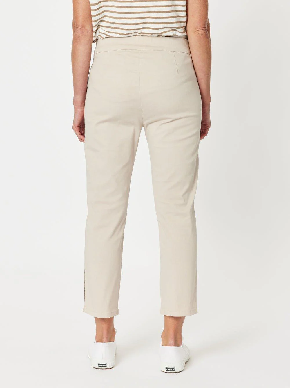 Charlie Cotton Twill Stretch Capri Pant - Natural - Image 5
