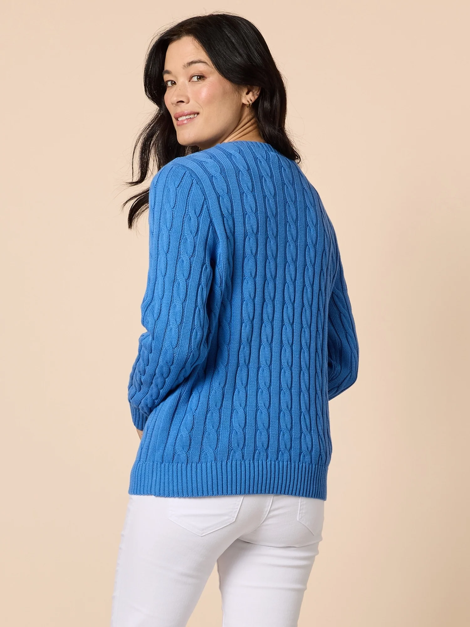 Hampton Cable Knit Jumper - Cobalt - Image 5