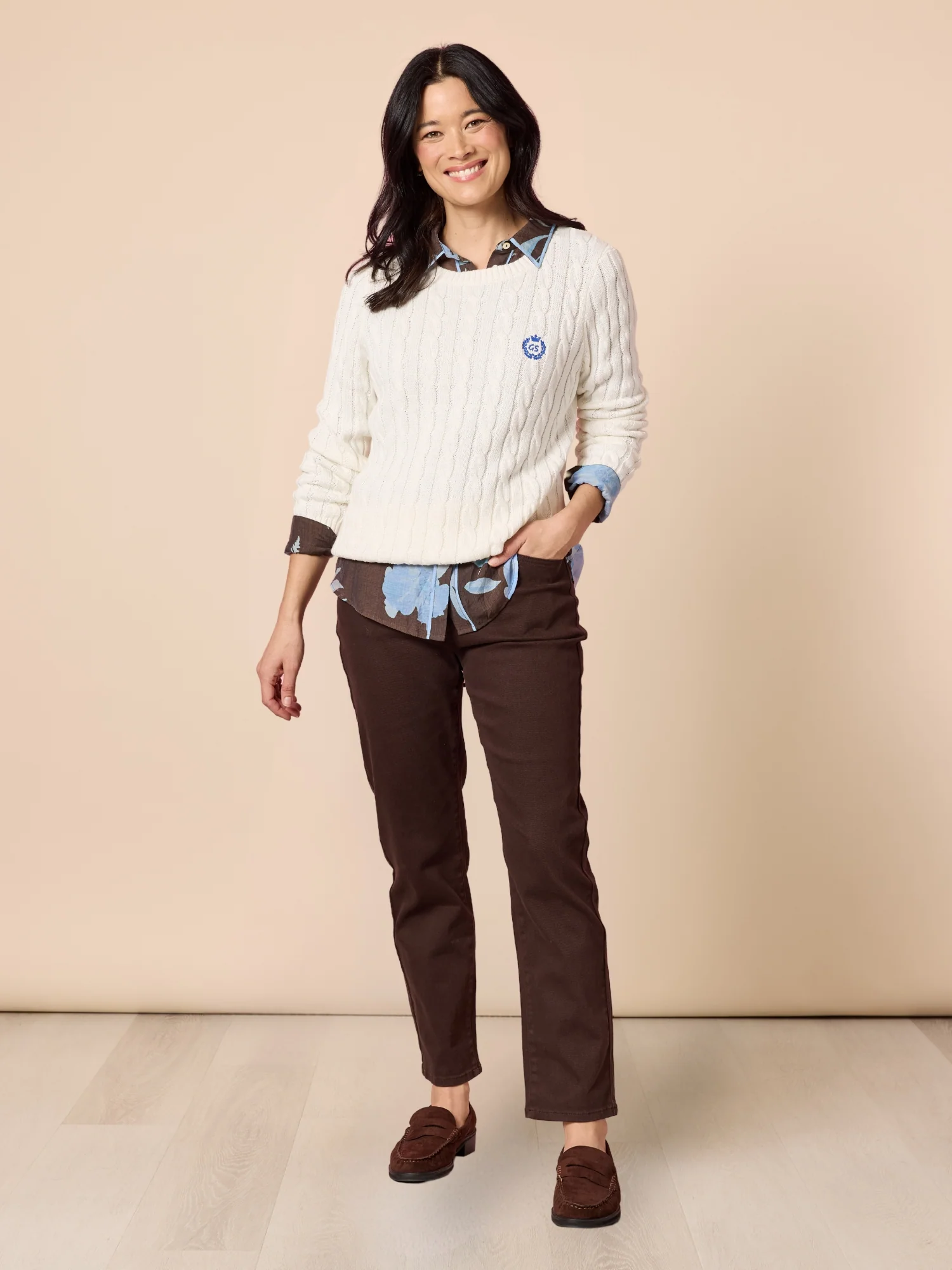 Hampton Cable Knit Jumper - Ivory - Image 2