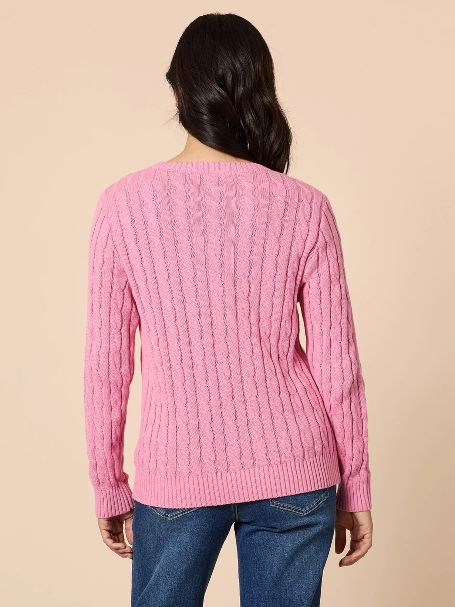 Hampton Cable Knit Jumper - Pink - Image 4
