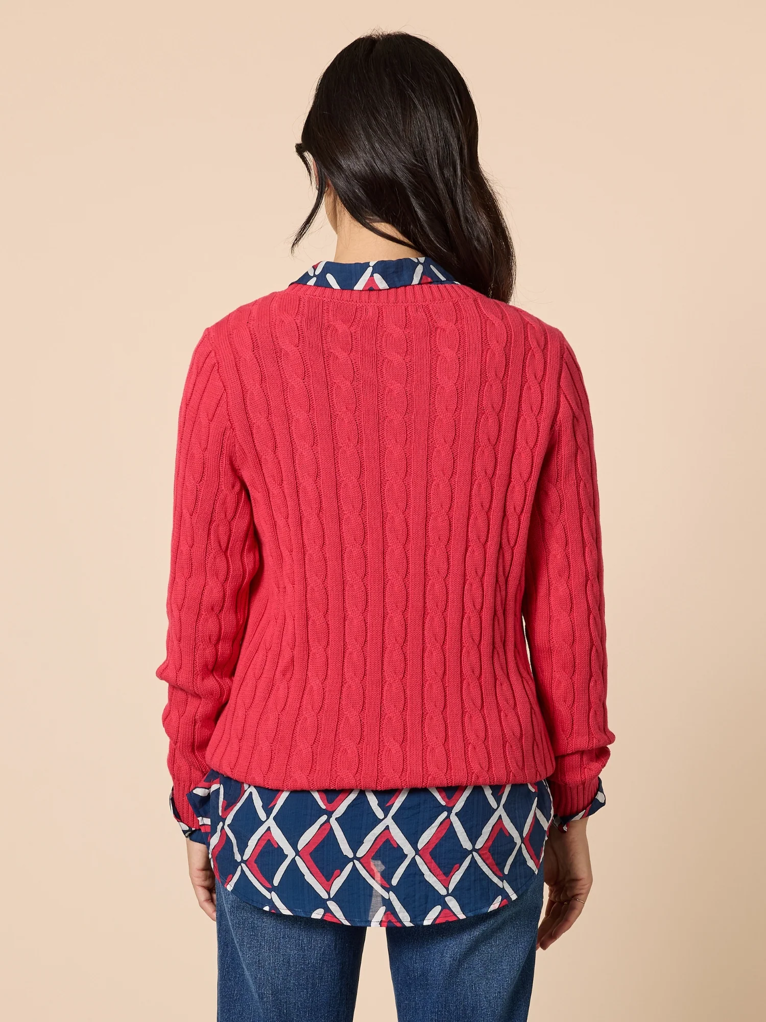 Hampton Cable Knit Jumper - Red - Image 4