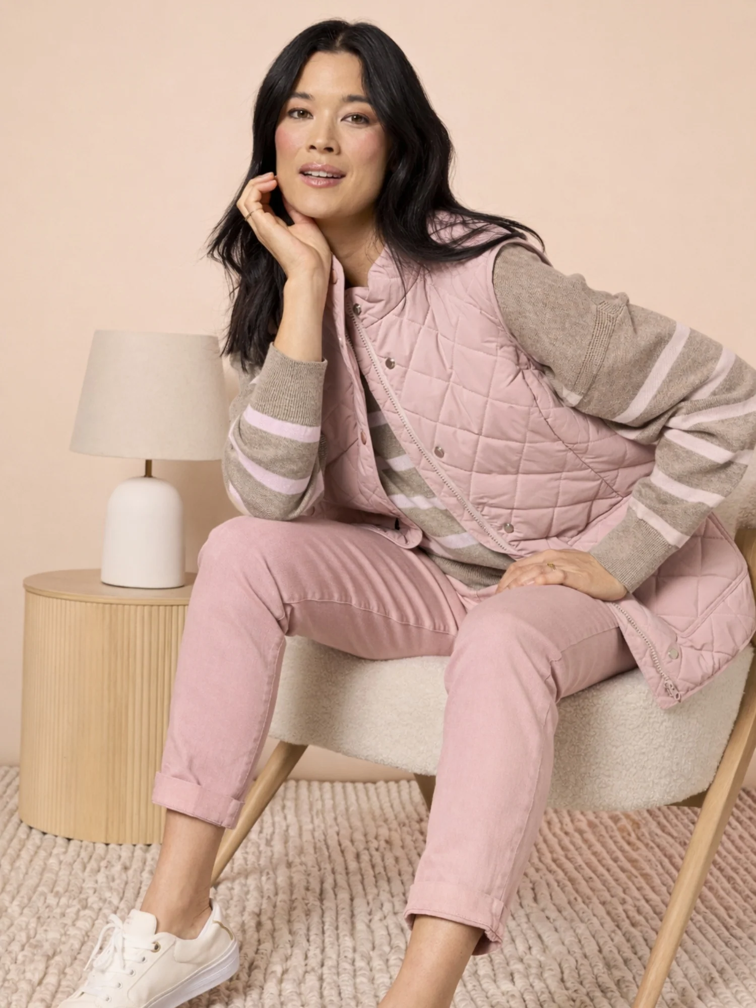 Hampton Quilted Vest - Blush