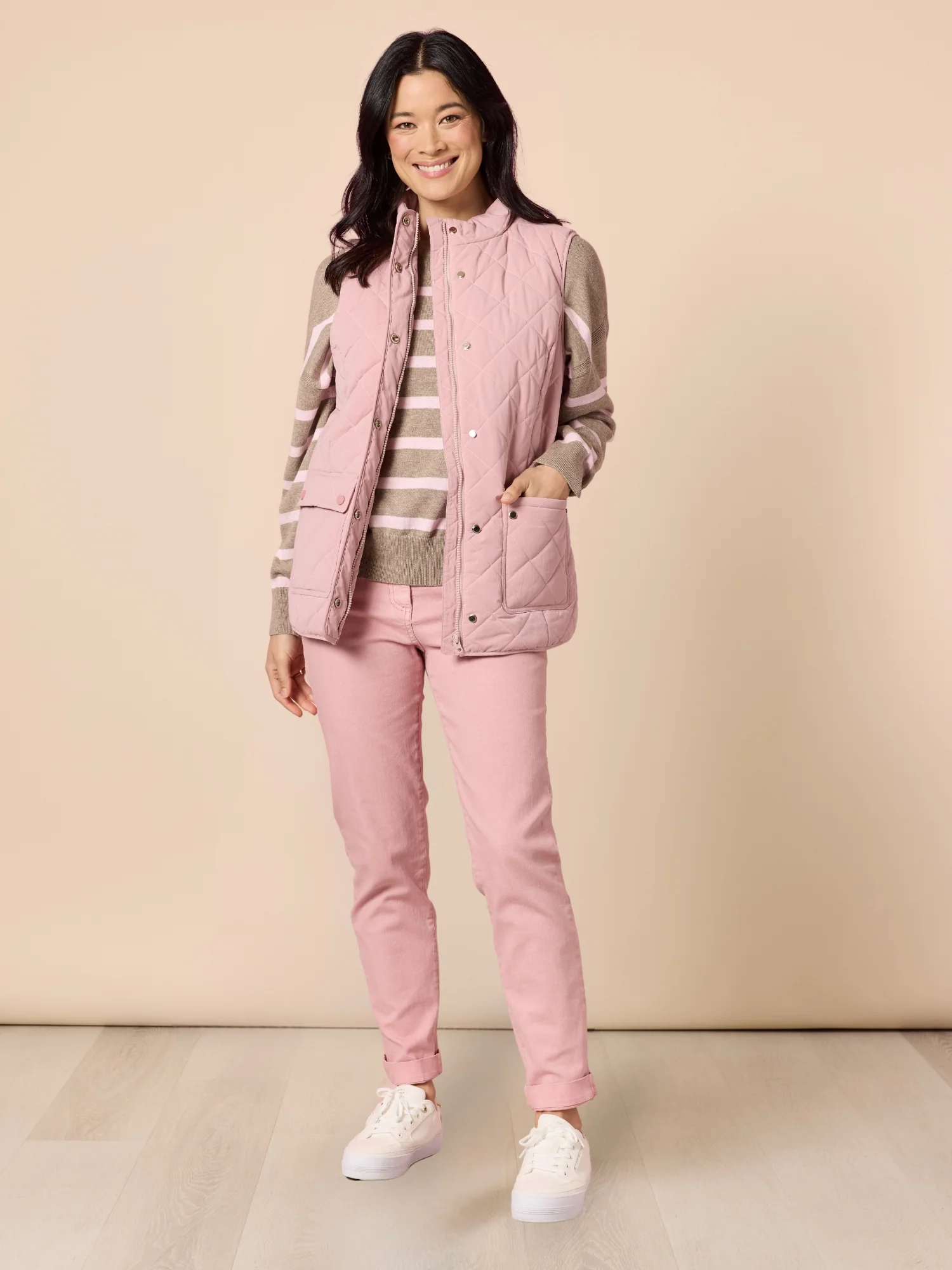 Hampton Quilted Vest - Blush - Image 2