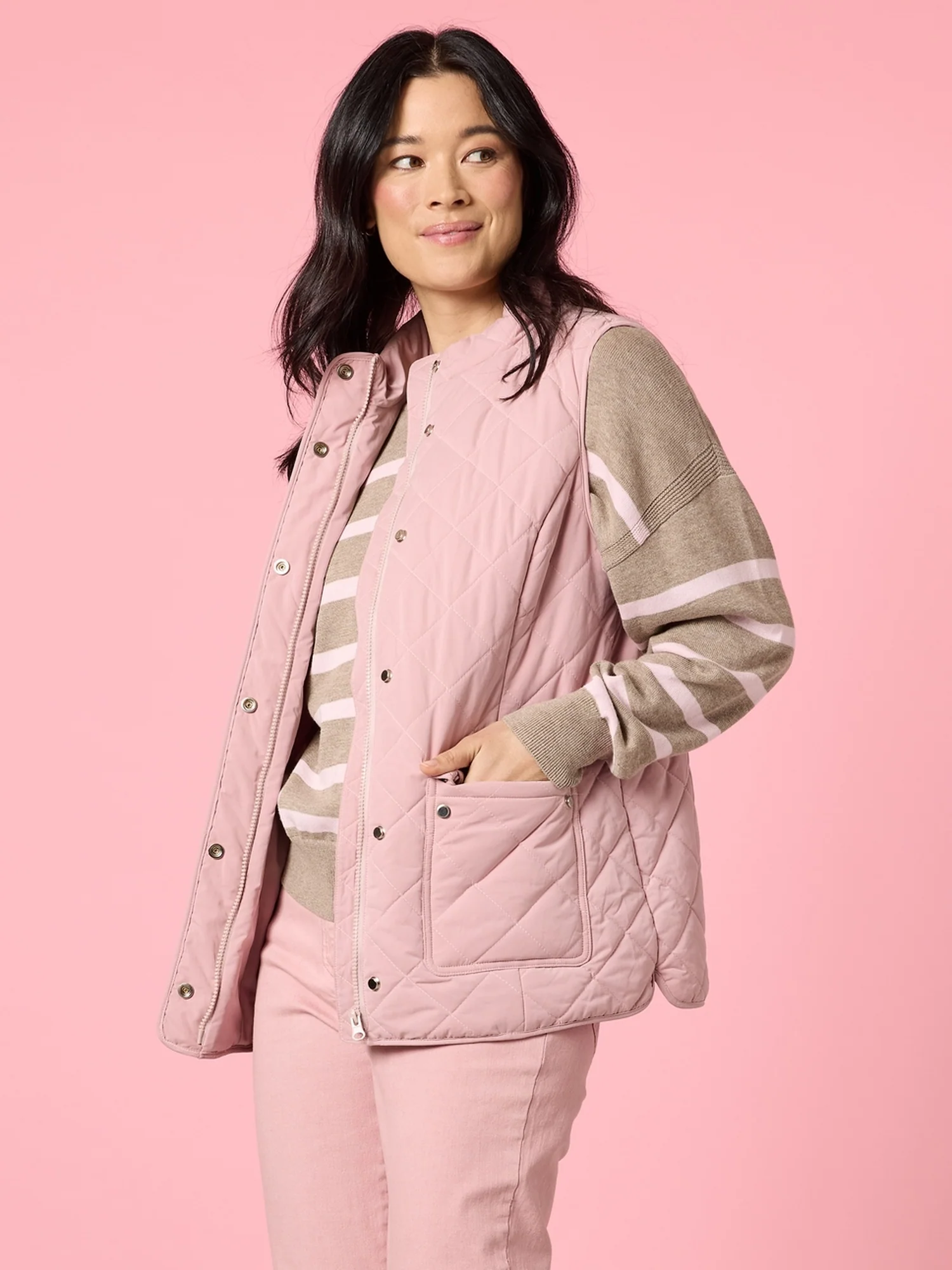 Hampton Quilted Vest - Blush - Image 4
