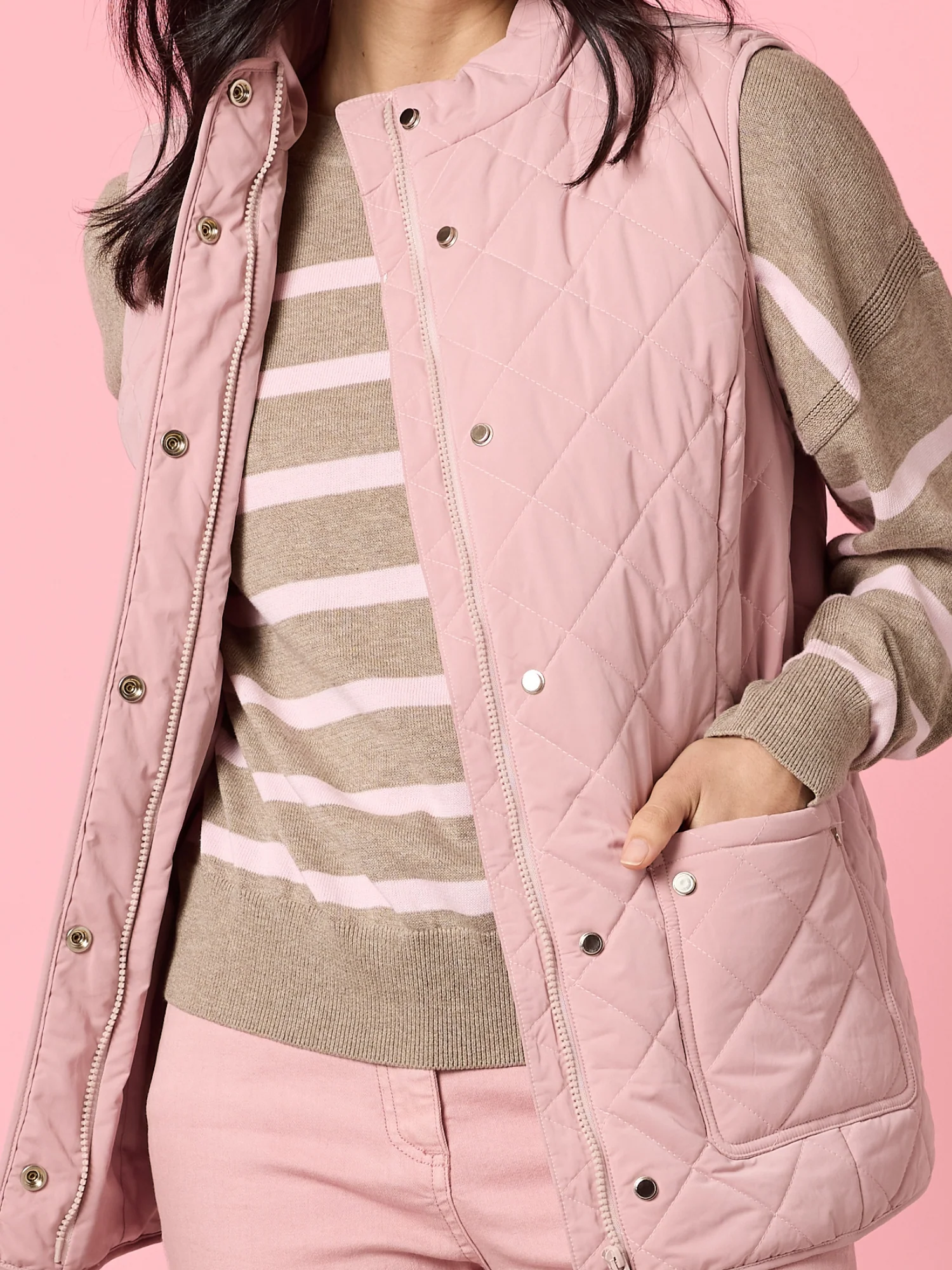 Hampton Quilted Vest - Blush - Image 6