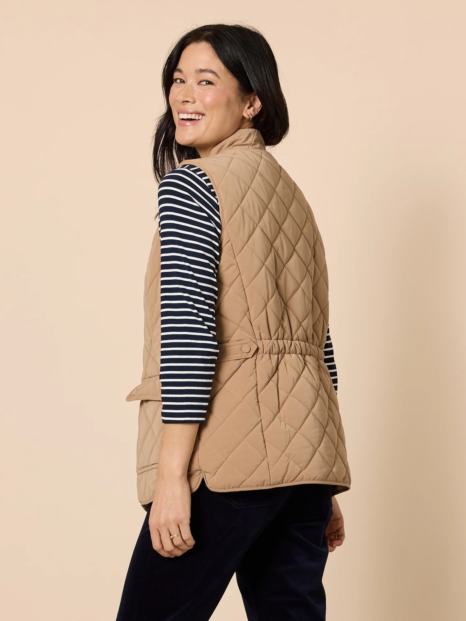 Hampton Quilted Vest - Caramel - Image 4