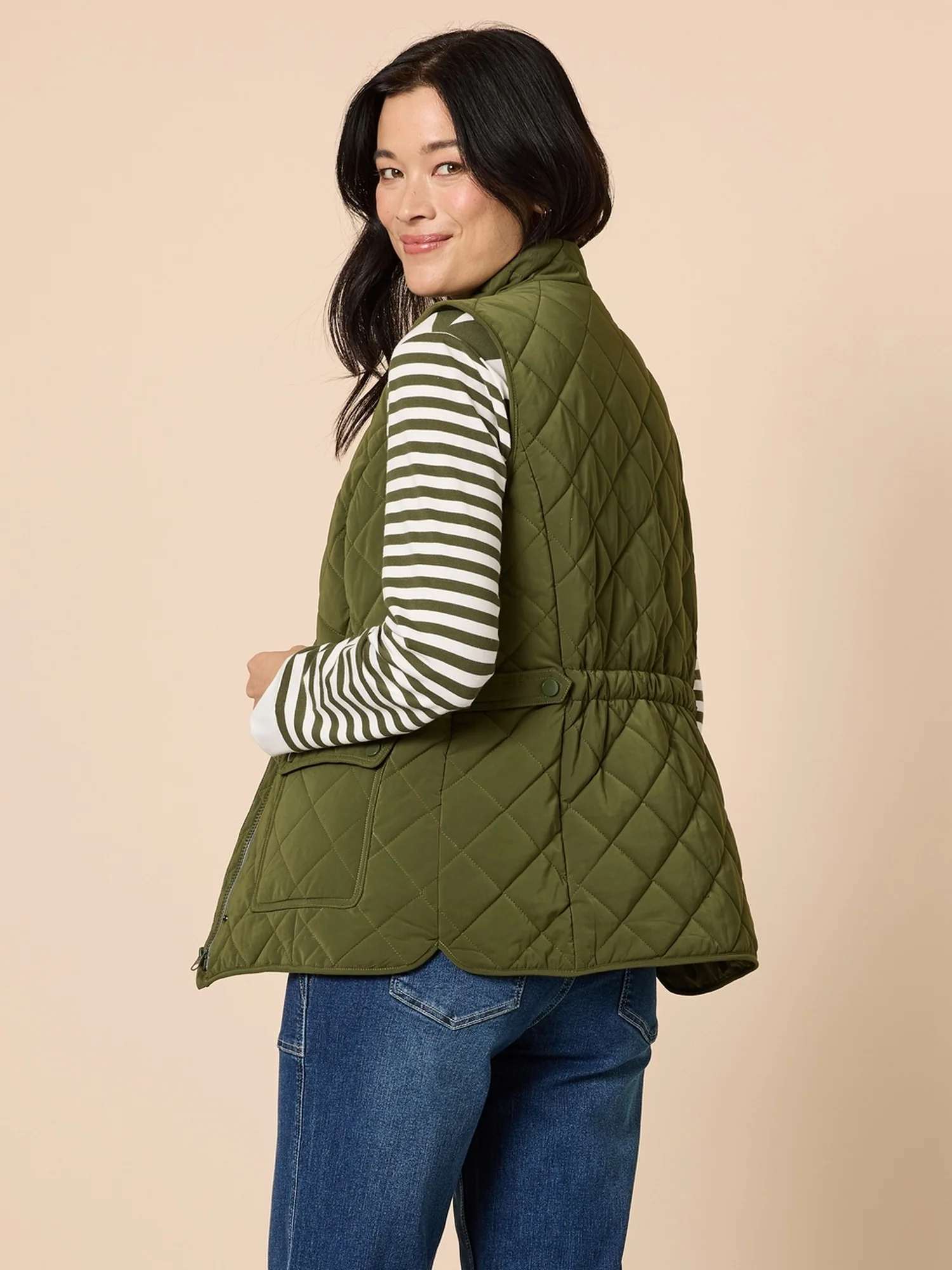 Hampton Quilted Vest - Khaki - Image 3