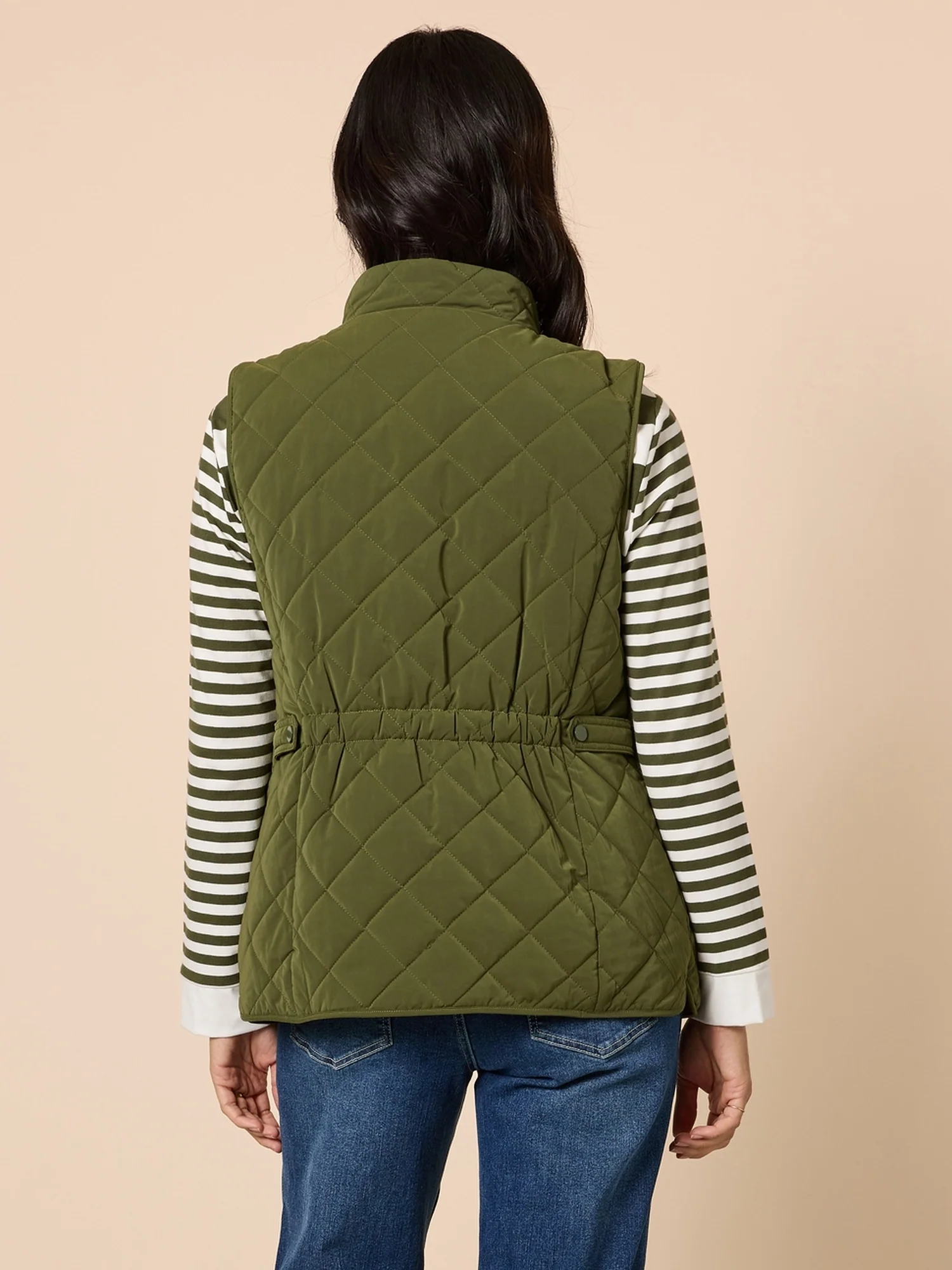 Hampton Quilted Vest - Khaki - Image 4