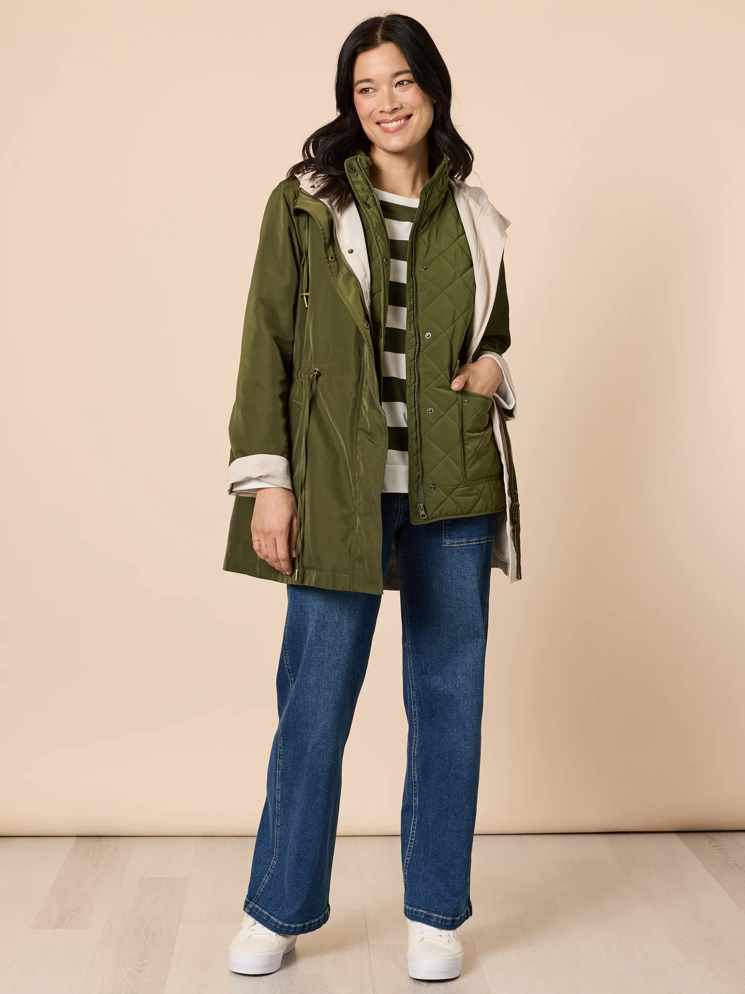 Hampton Quilted Vest - Khaki - Image 6