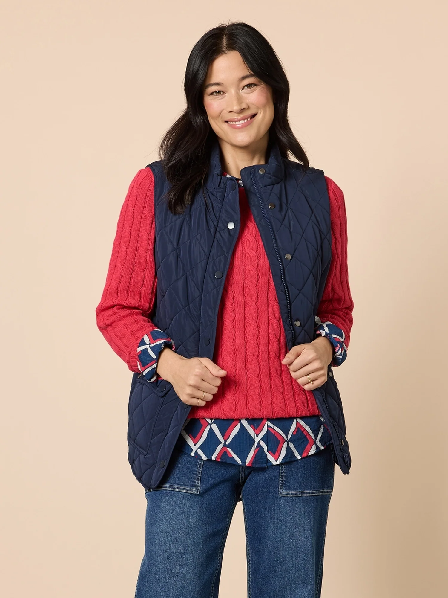 Hampton Quilted Vest - Navy