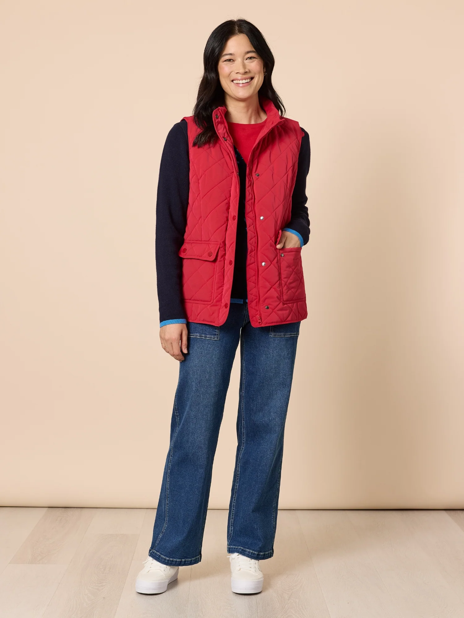 Hampton Quilted Vest - Red - Image 2