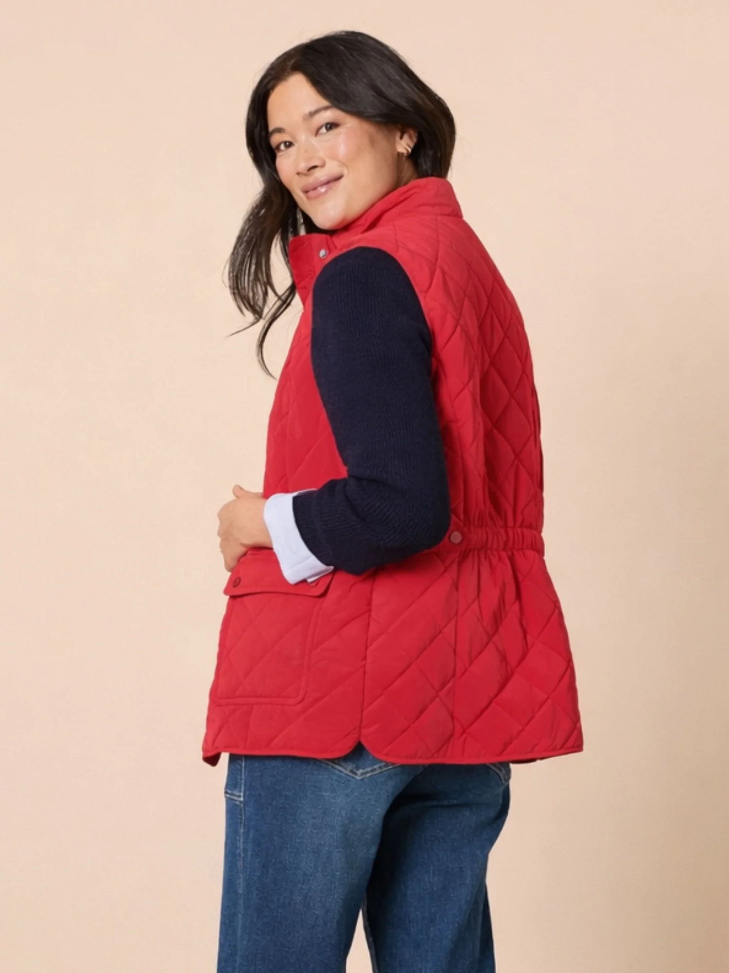 Hampton Quilted Vest - Red - Image 3