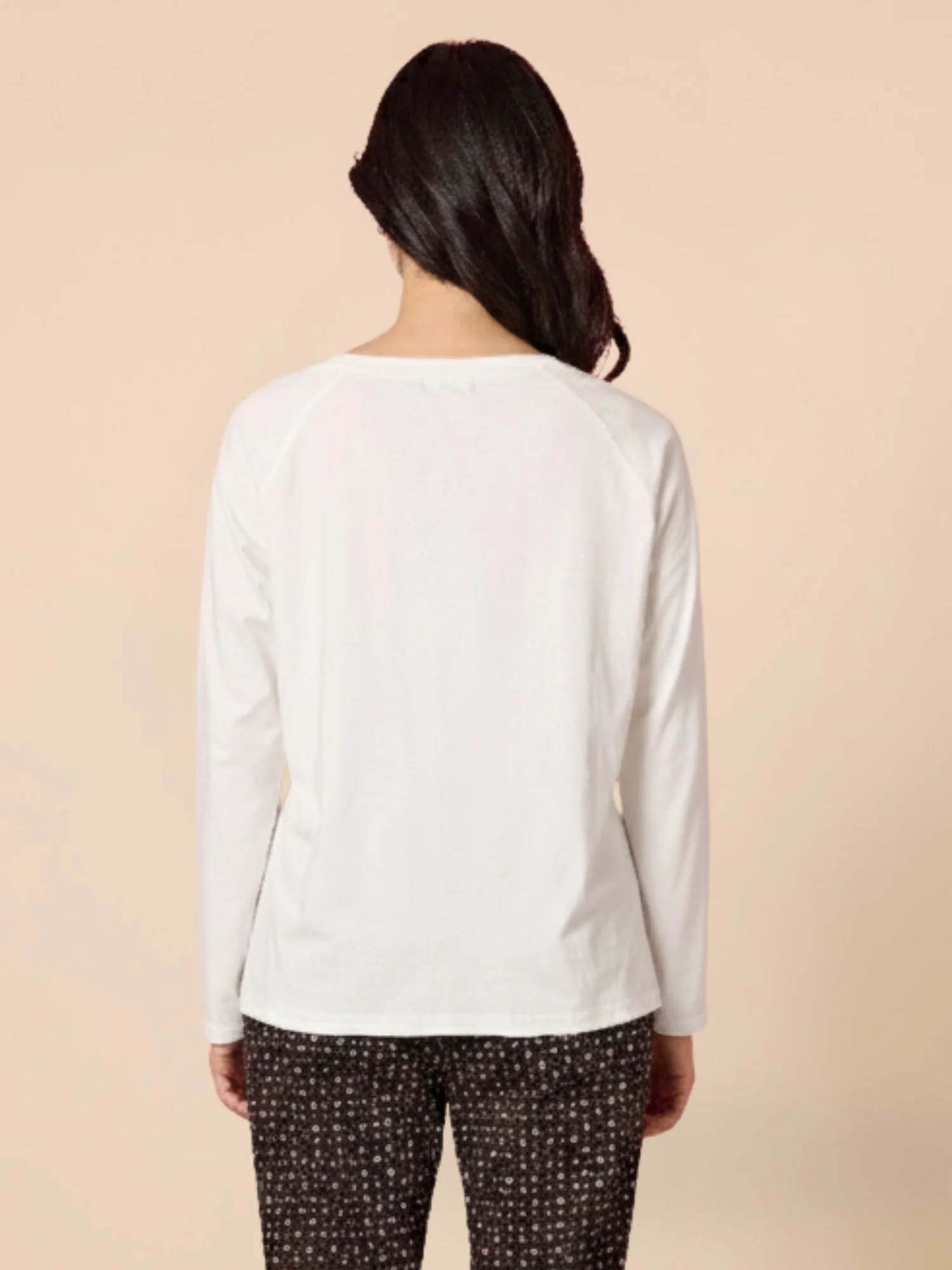 Harper Pearl Bow Tee - Ivory - Image 5