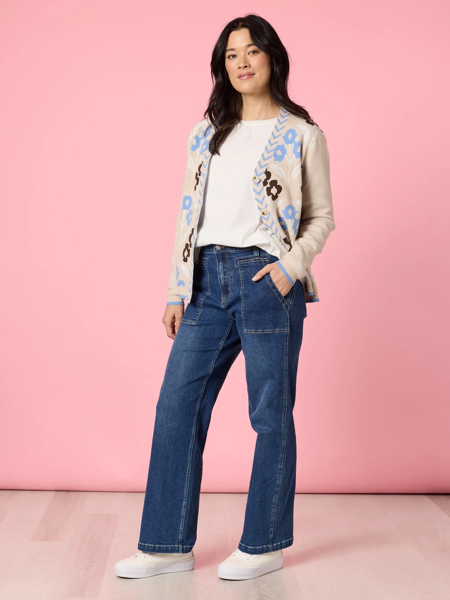 Harper Pearl Bow Tee - Ivory - Image 6