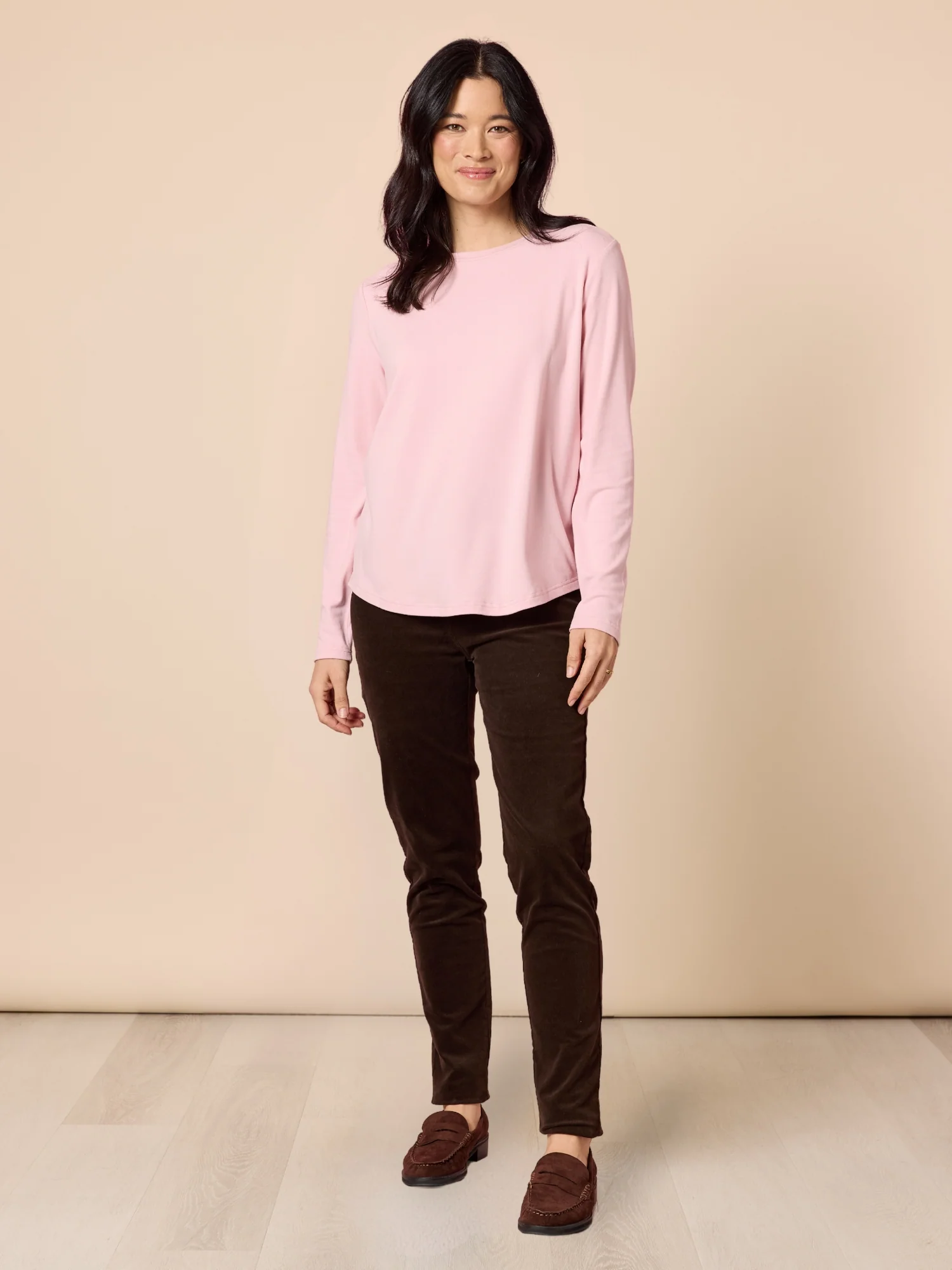 Harper Slim Leg Cord Pant - Coffee - Image 6