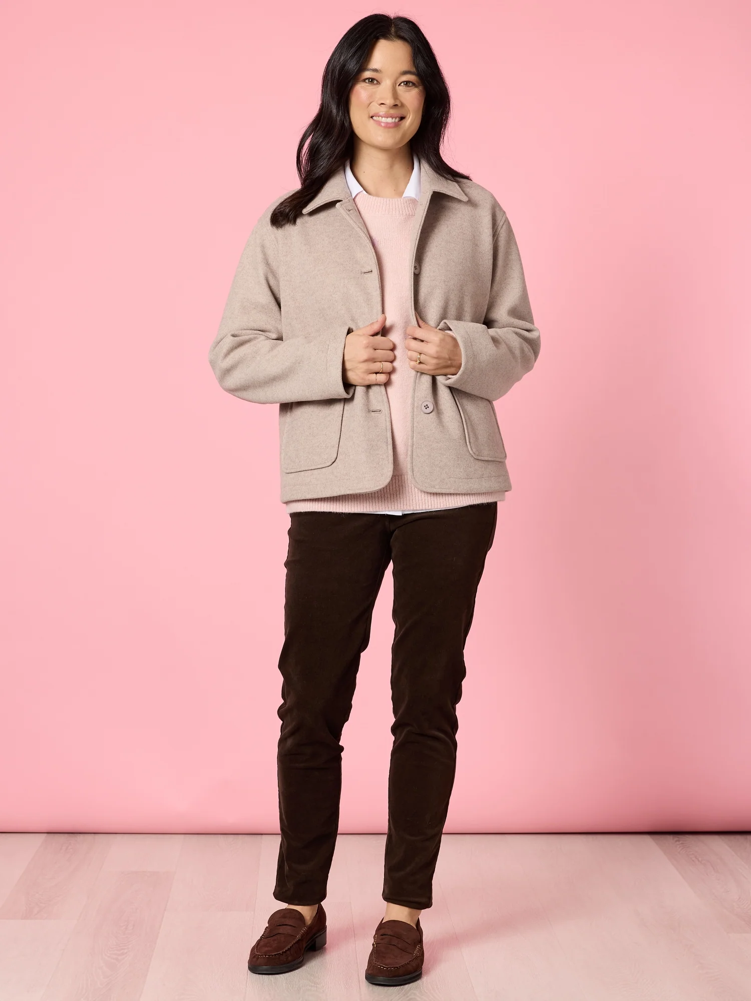 Harper Slim Leg Cord Pant - Coffee - Image 9