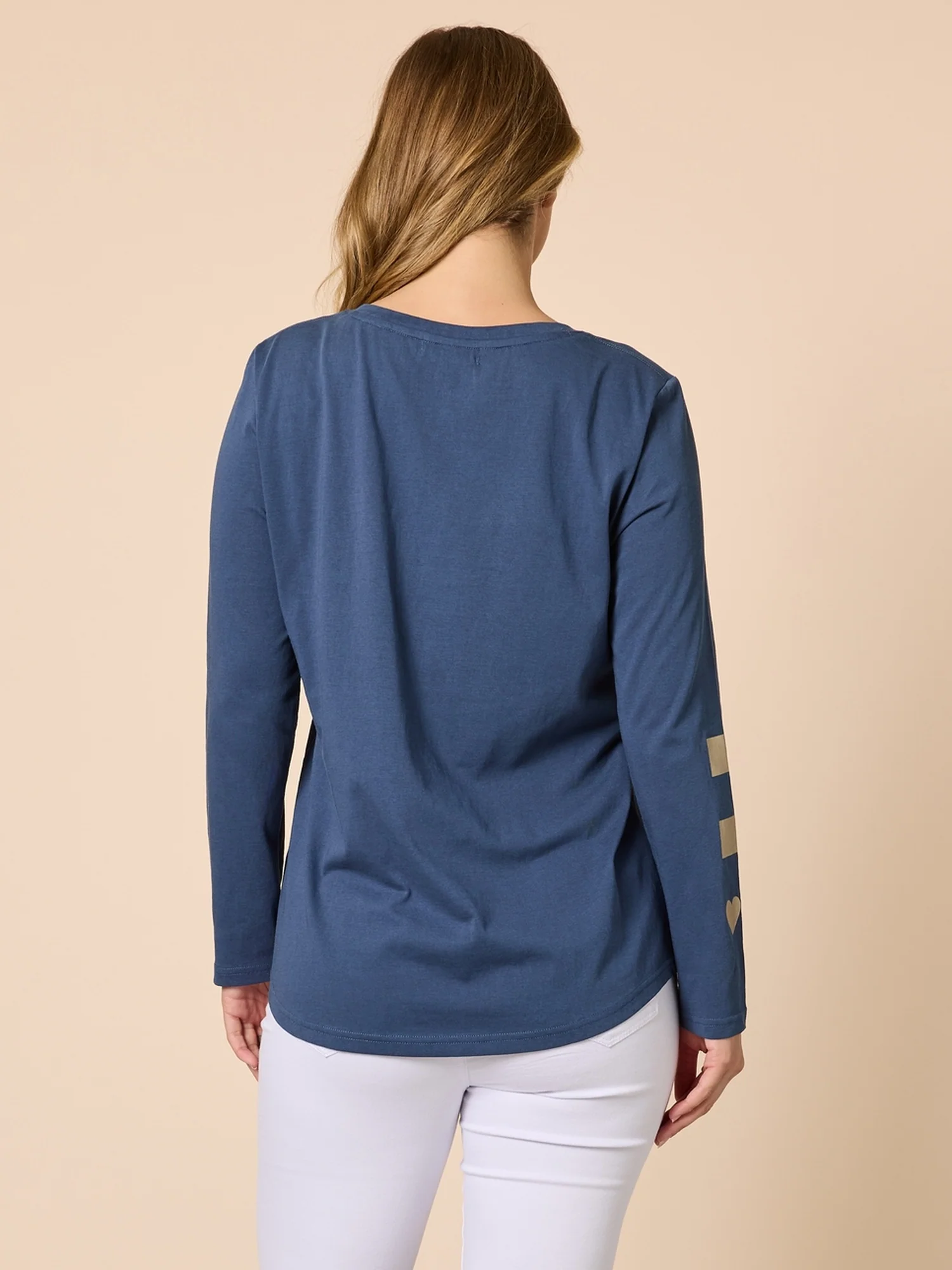 Hearts Square Long Sleeve Tee - Denim - Image 5