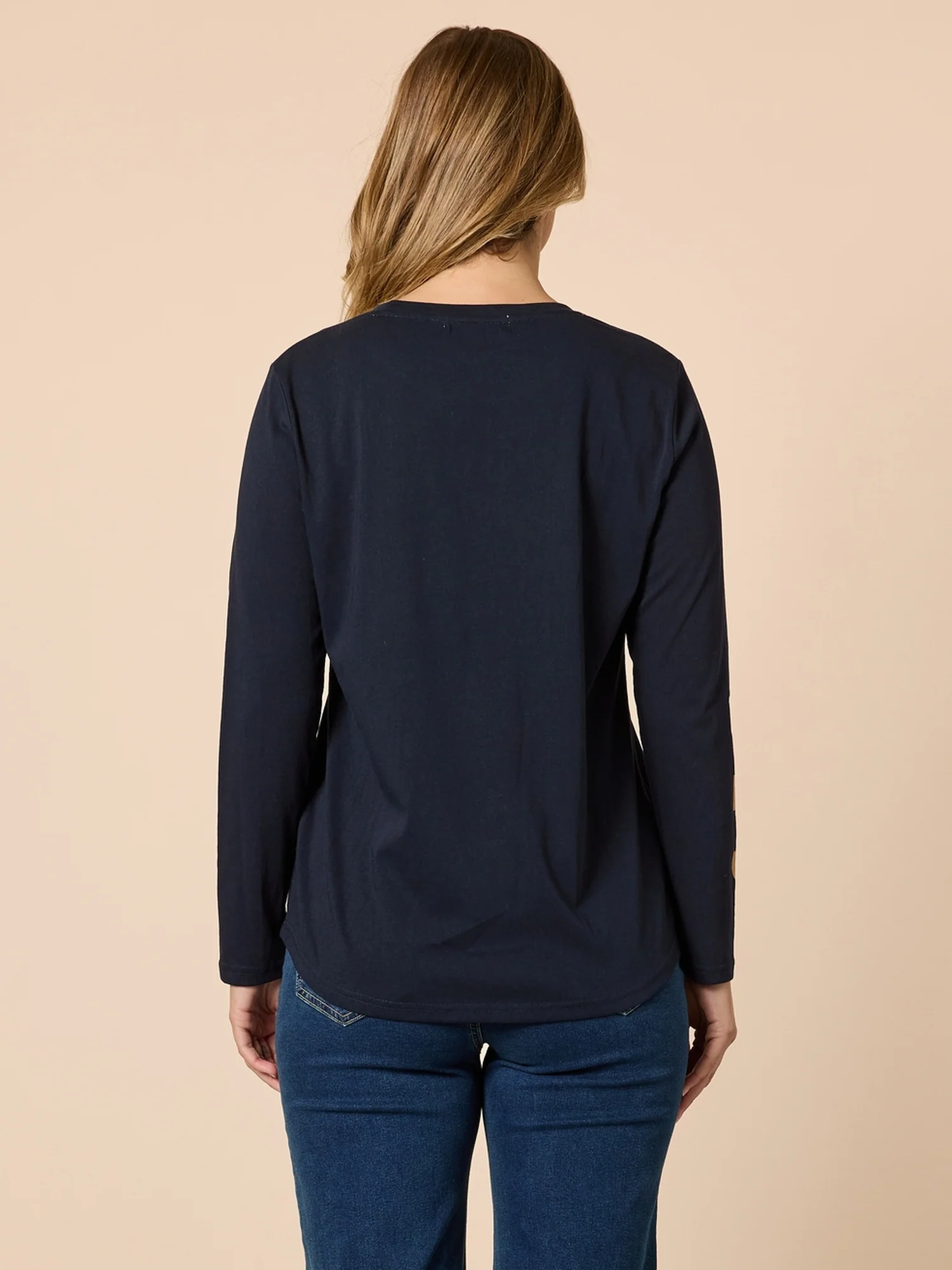Hearts Square Long Sleeve Tee - Navy - Image 4