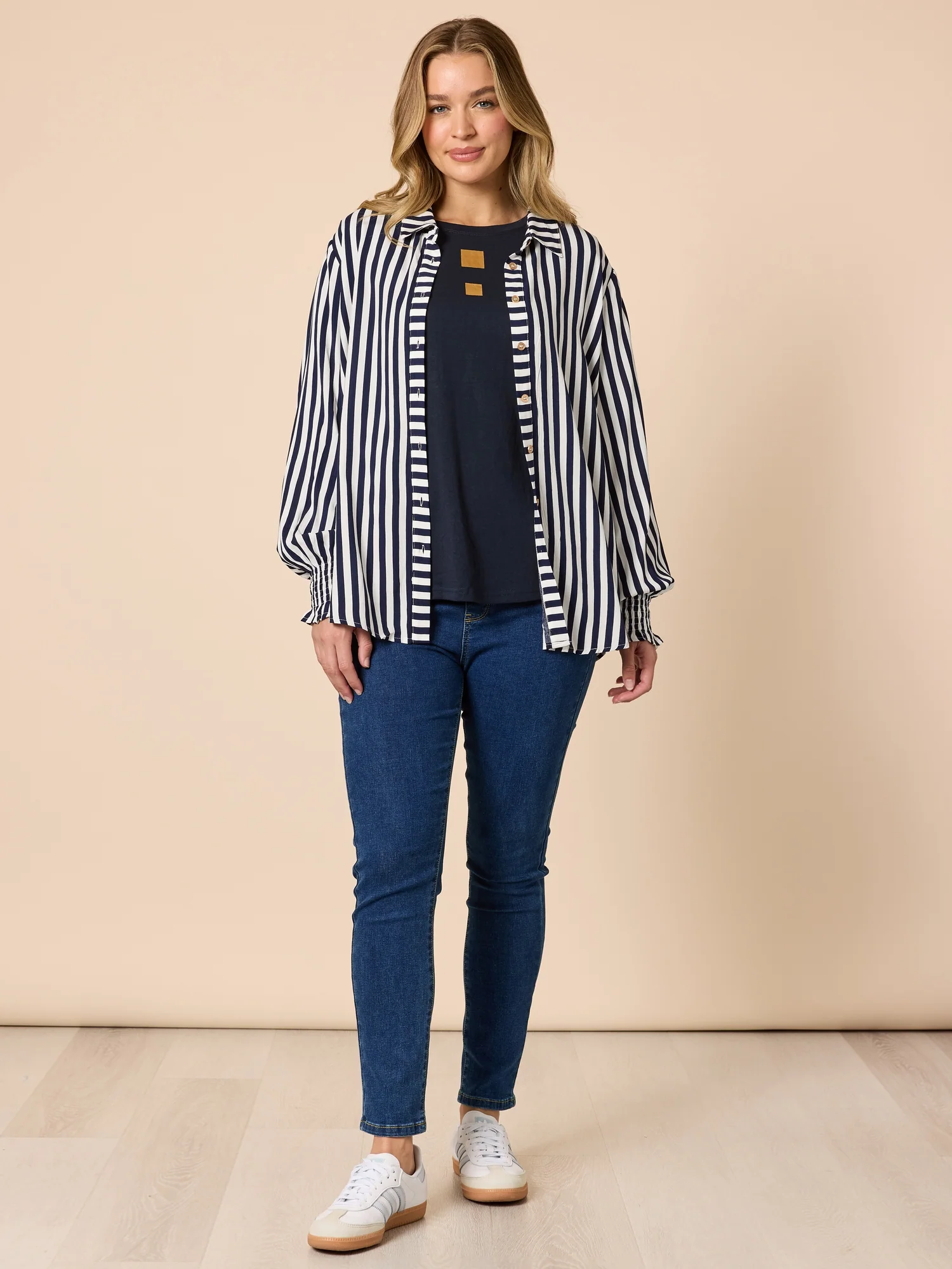 Hearts Square Long Sleeve Tee - Navy - Image 7