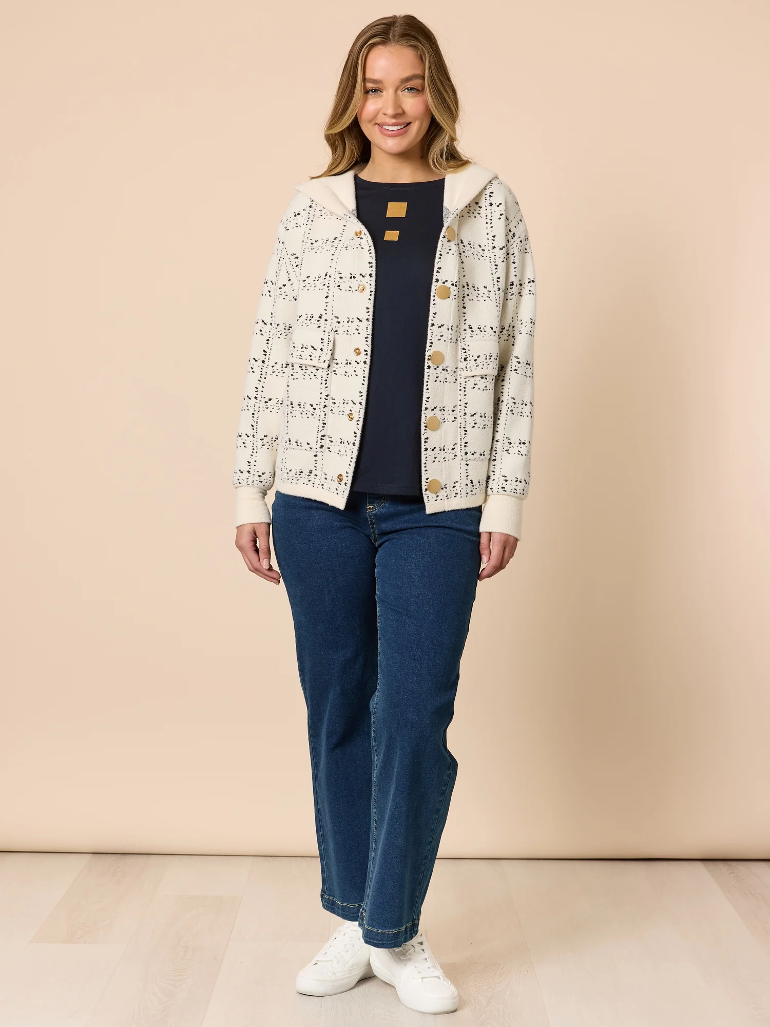 Hearts Square Long Sleeve Tee - Navy - Image 8