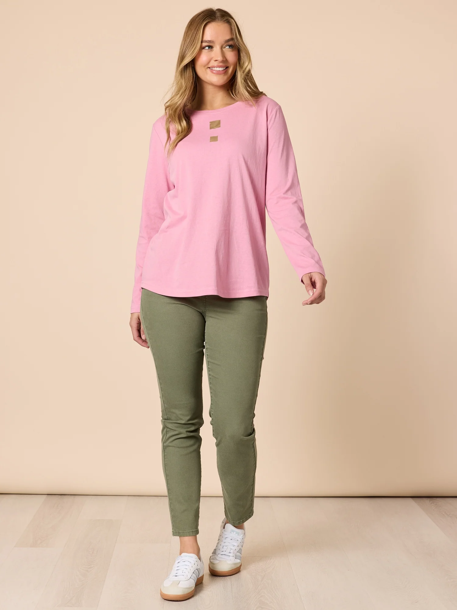 Hearts Square Long Sleeve Tee - Pink - Image 2
