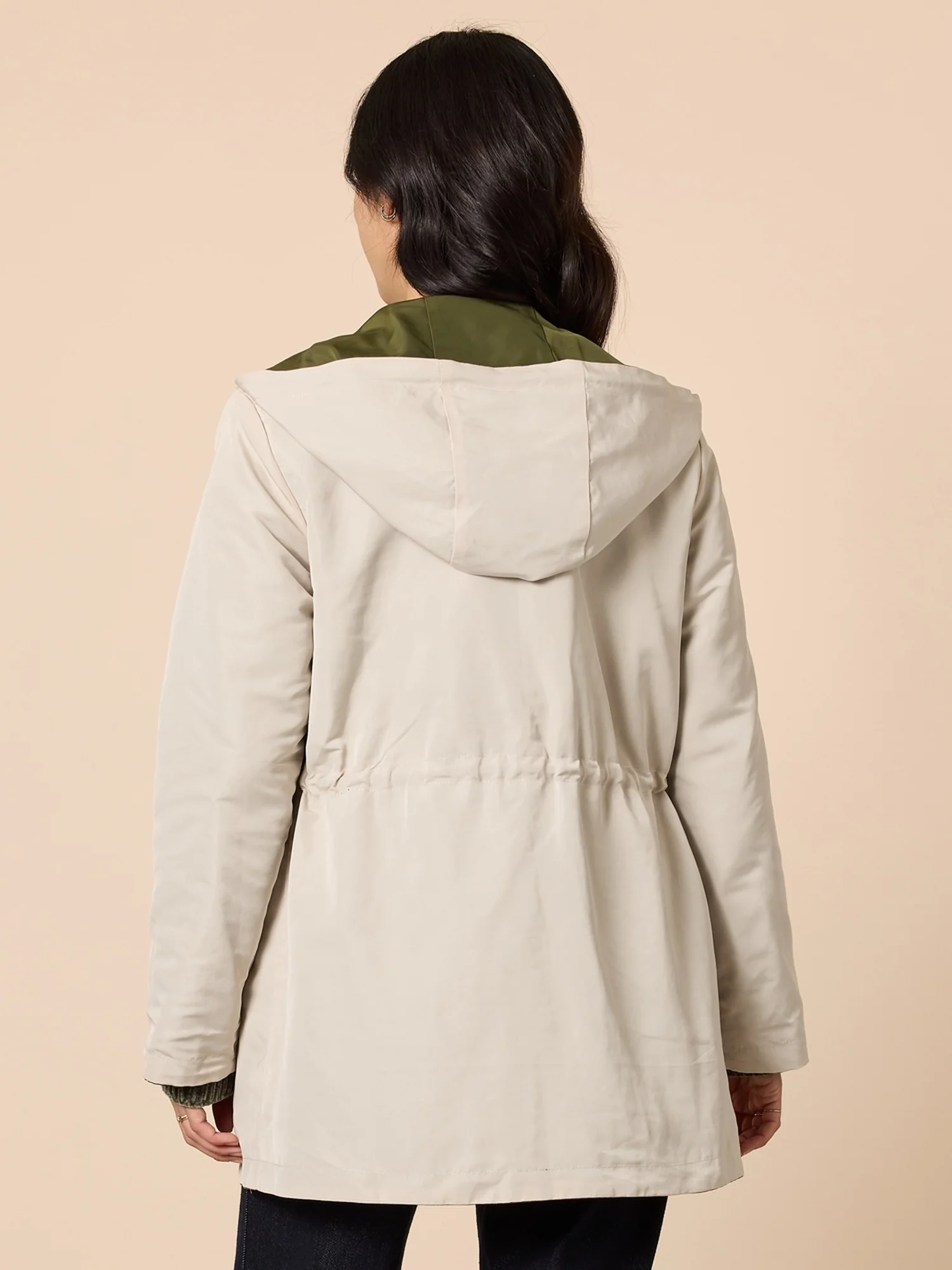 Highland Reversible Hooded Jacket - Khaki Natural - Image 6