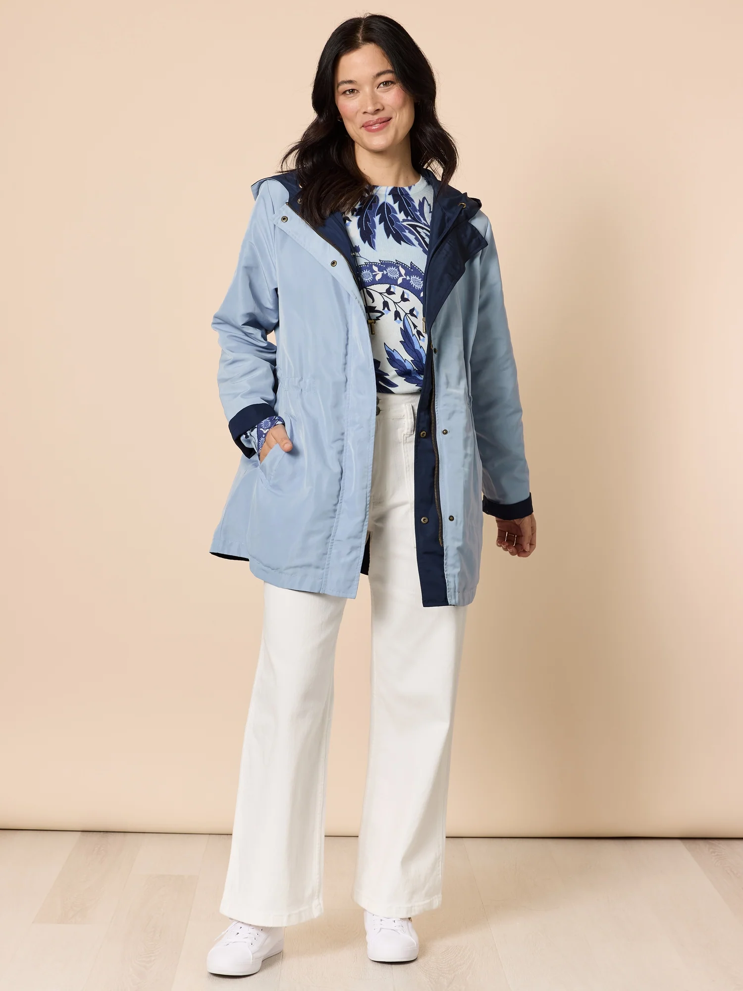 Highland Reversible Hooded Jacket - Navy Blue - Image 10