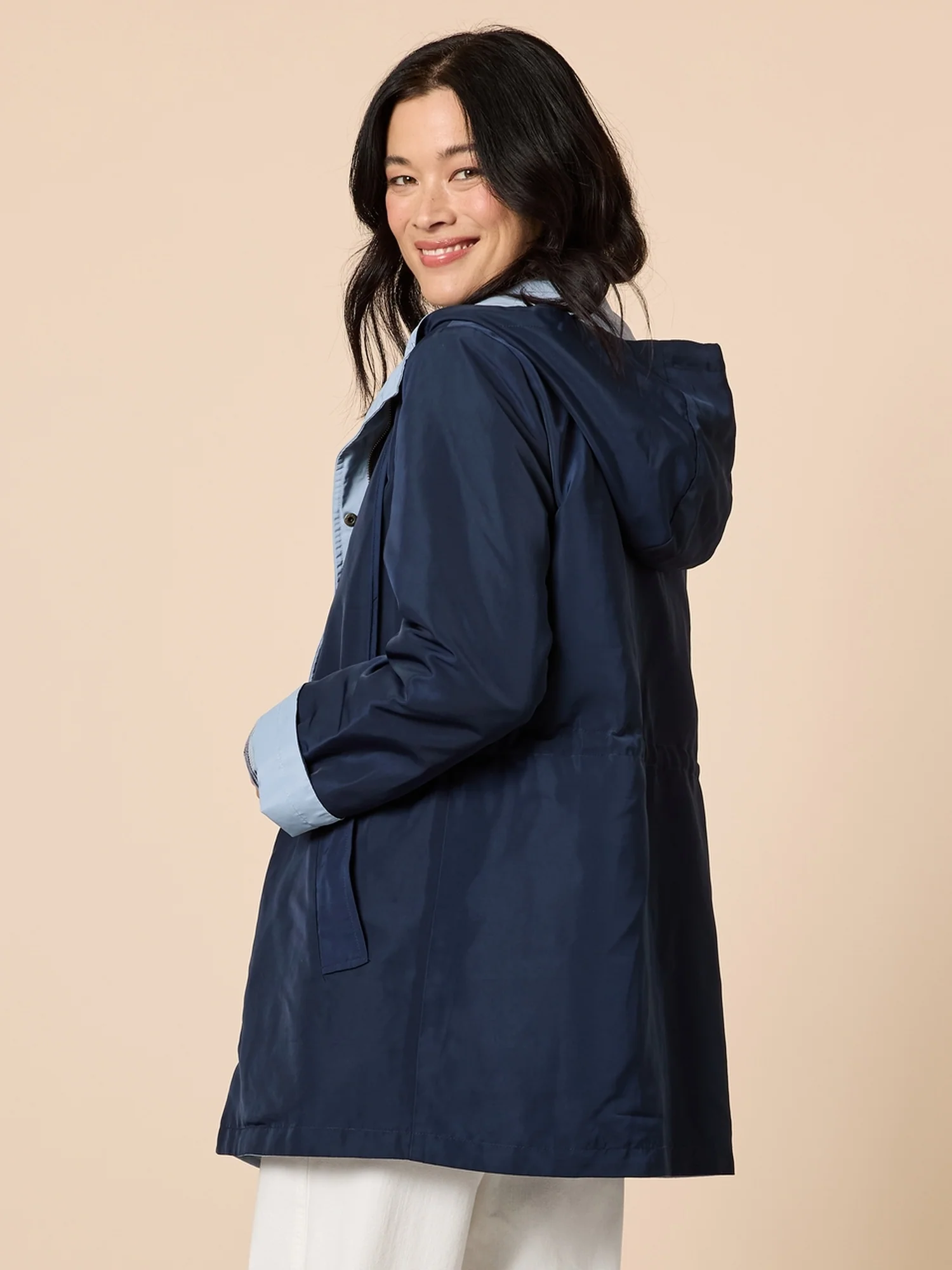 Highland Reversible Hooded Jacket - Navy Blue - Image 4