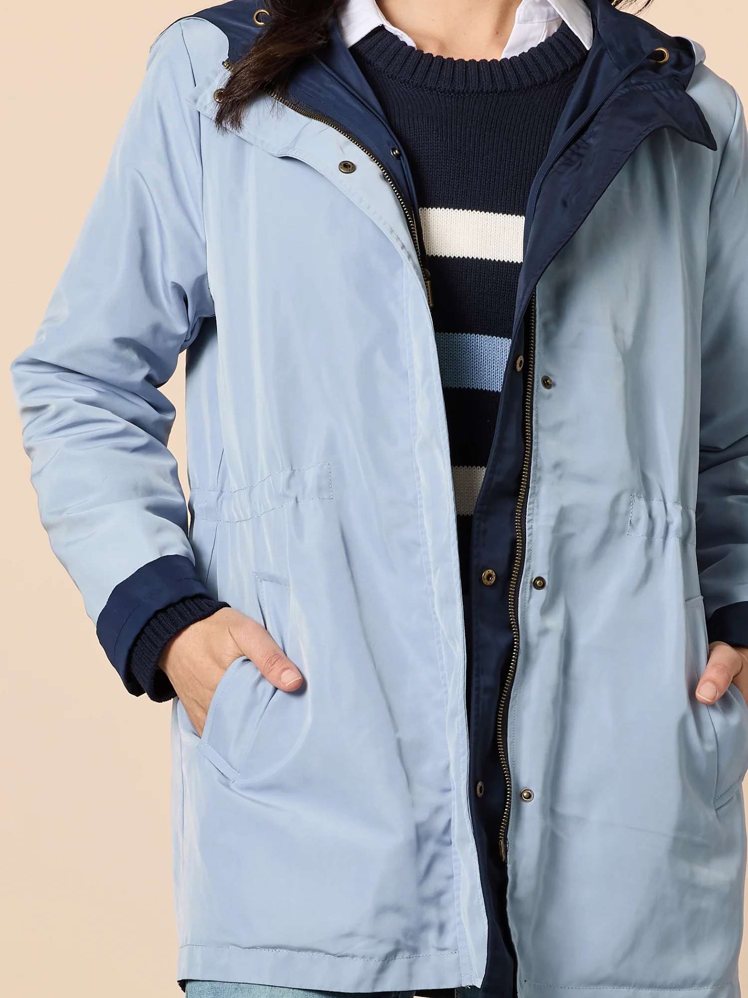 Highland Reversible Hooded Jacket - Navy Blue - Image 7
