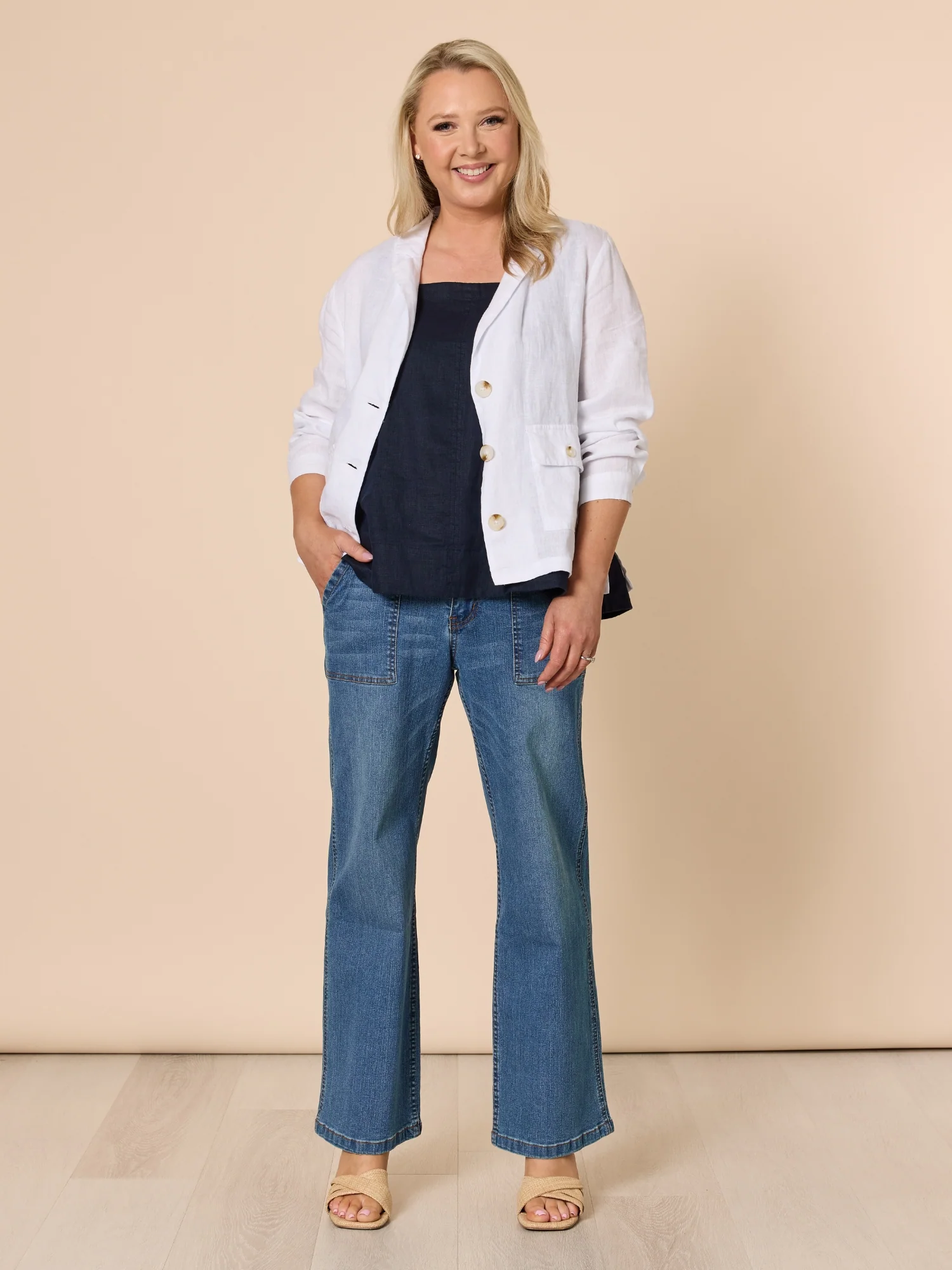 Hudson High Rise Wide Leg Jean - Denim - Image 3