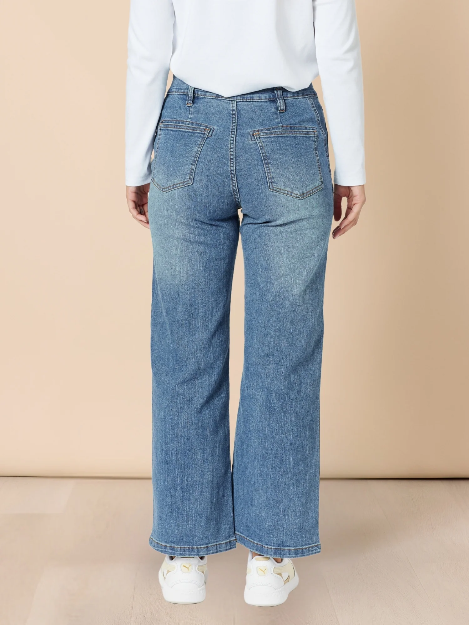 Hudson High Rise Wide Leg Jean - Denim - Image 5