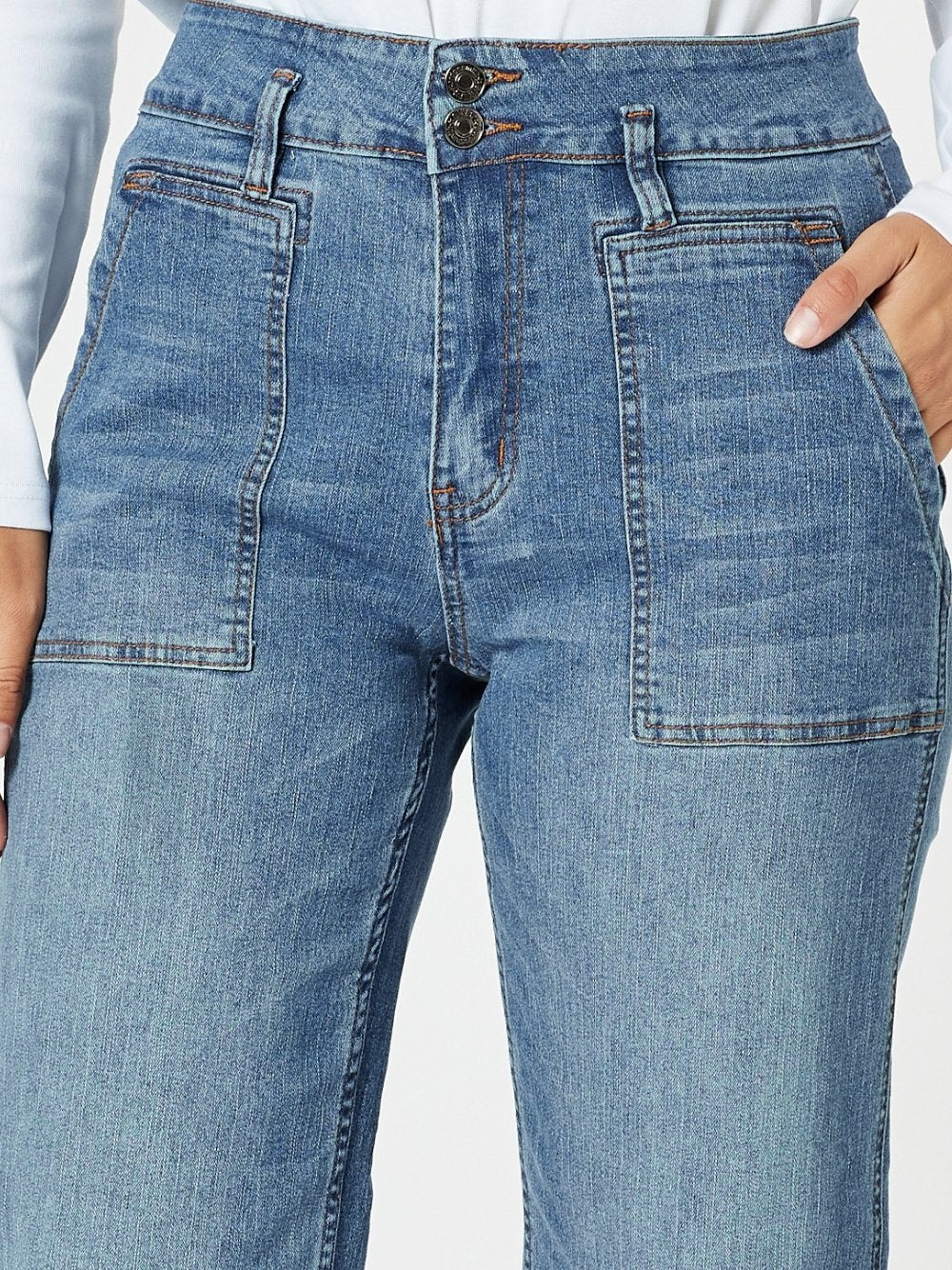 Hudson High Rise Wide Leg Jean - Denim - Image 6