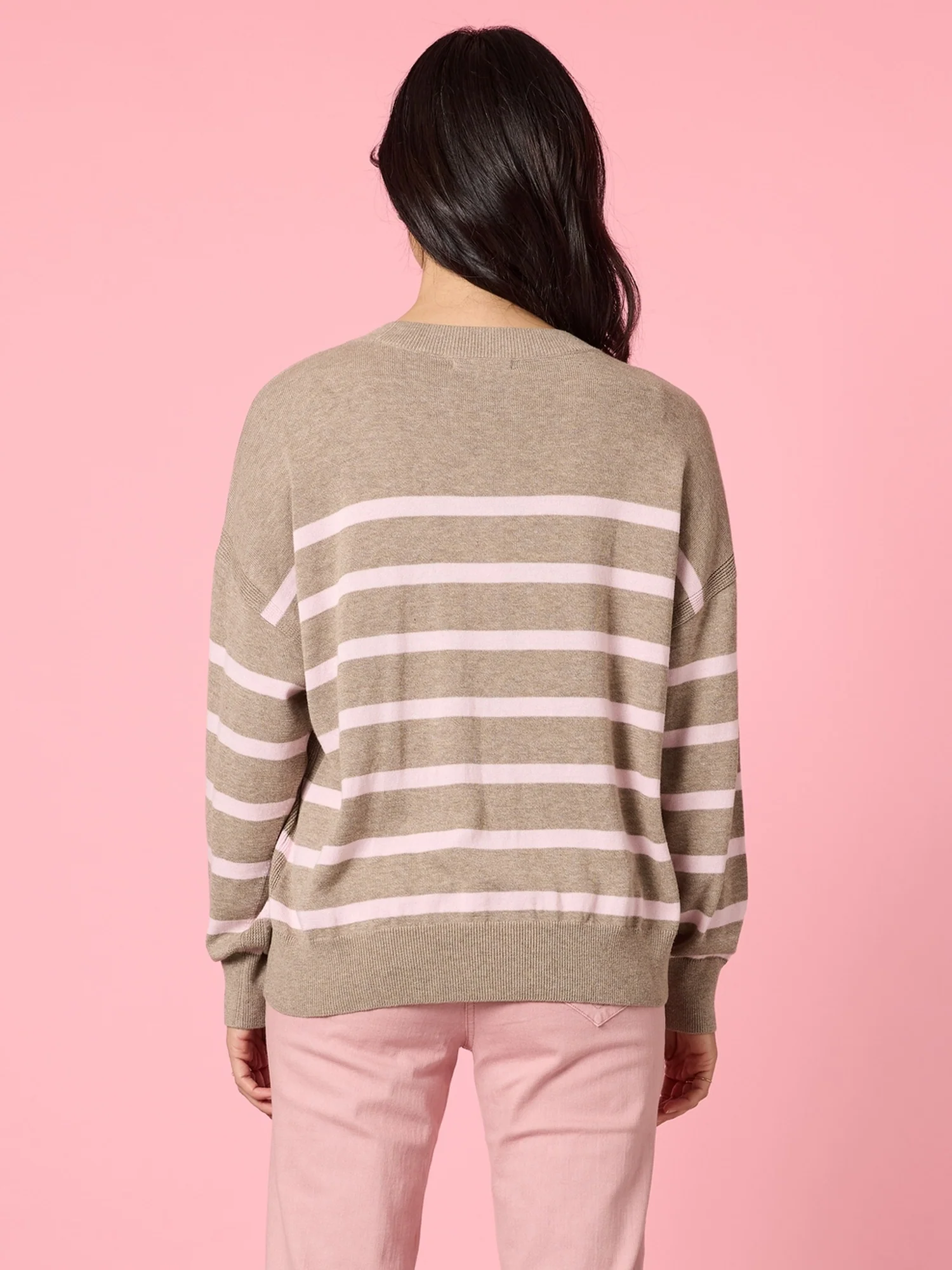 Idaho Stripe Print Knit - Natural Blush - Image 5