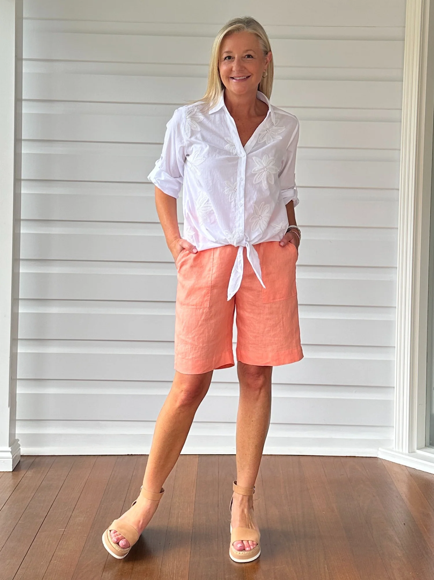 Jordan Linen Short - Mandarine - Image 2