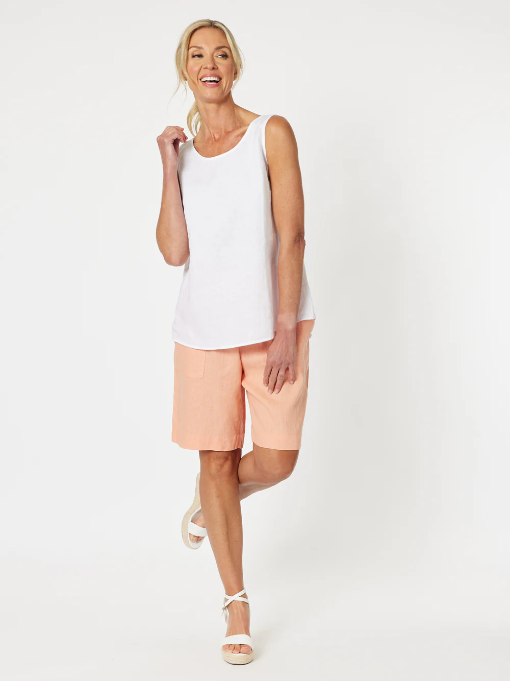 Jordan Linen Short - Mandarine - Image 3