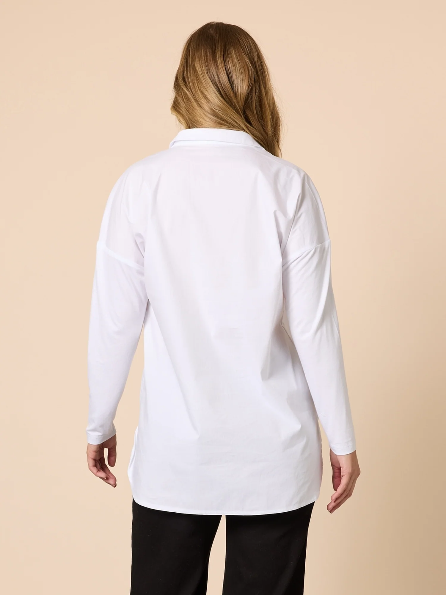 Julia Jersey Sleeve Shirt - White - Image 4