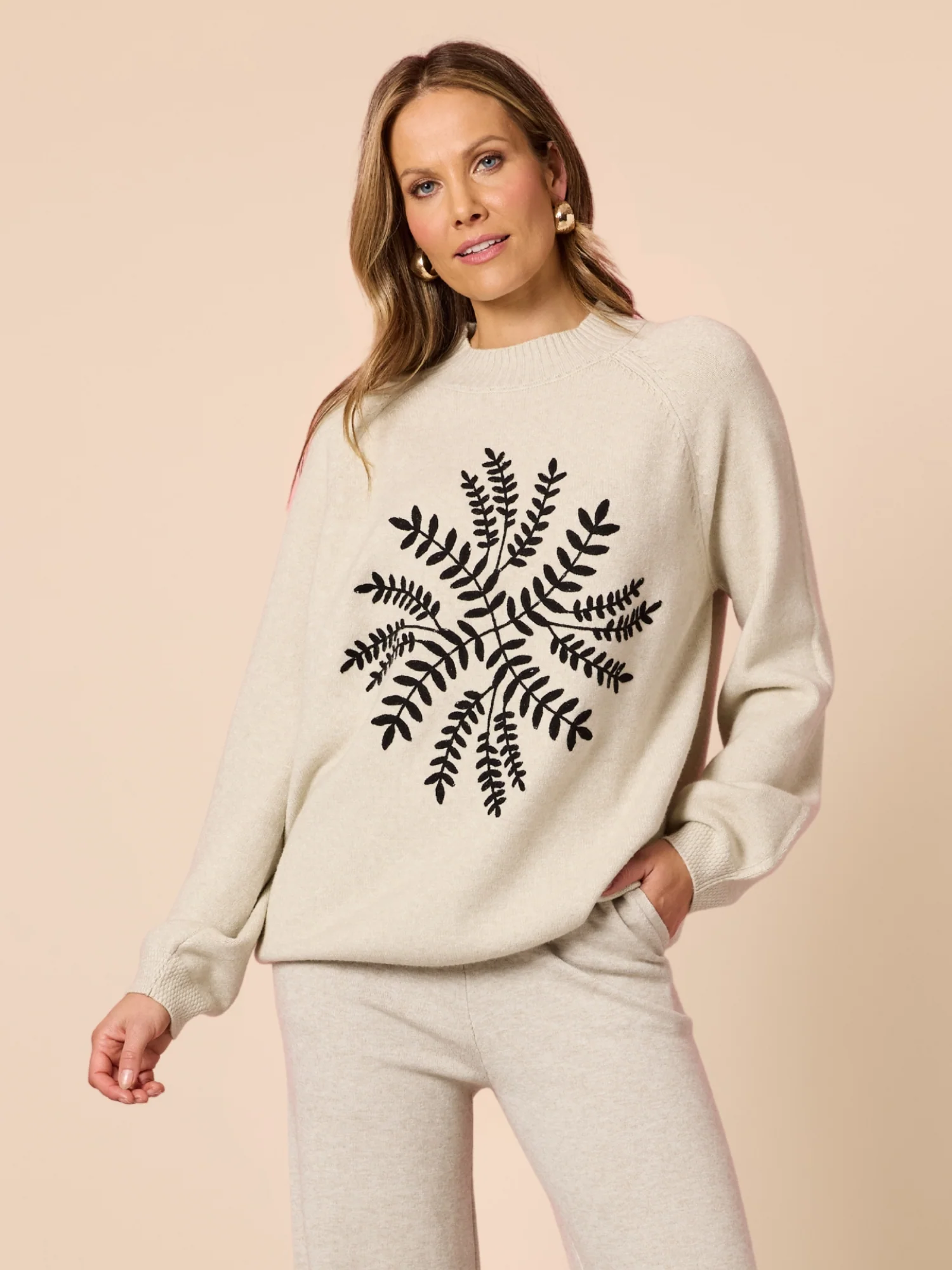 Juliet Floral Print Knit - Natural