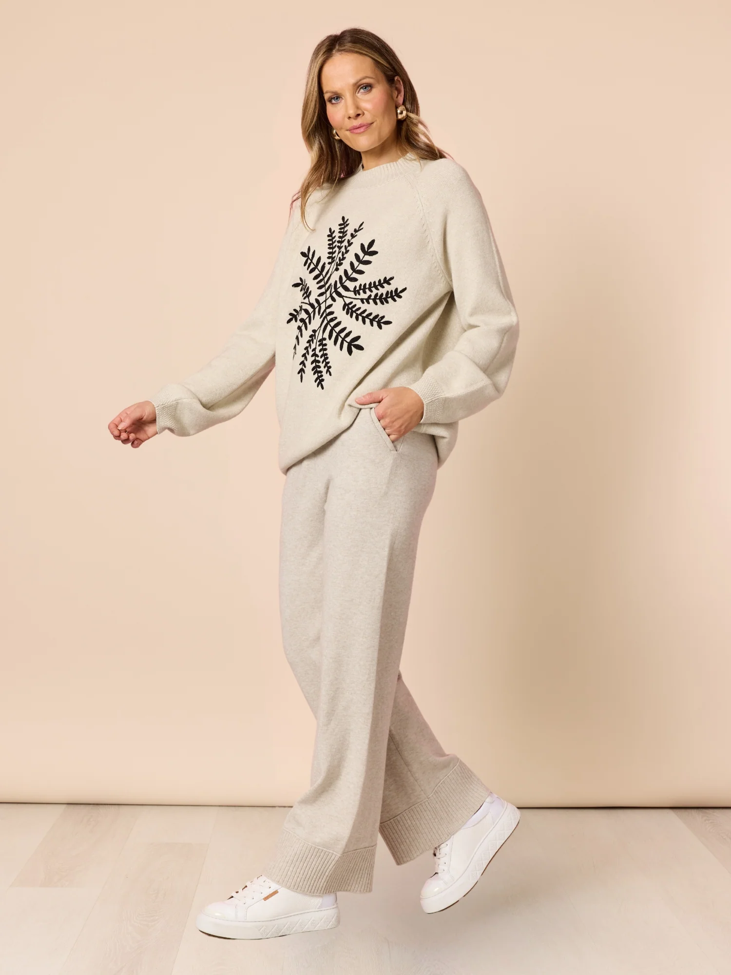 Juliet Floral Print Knit - Natural - Image 2