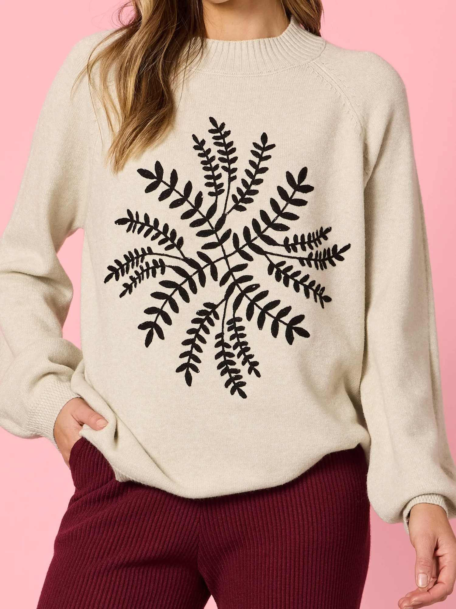 Juliet Floral Print Knit - Natural - Image 5