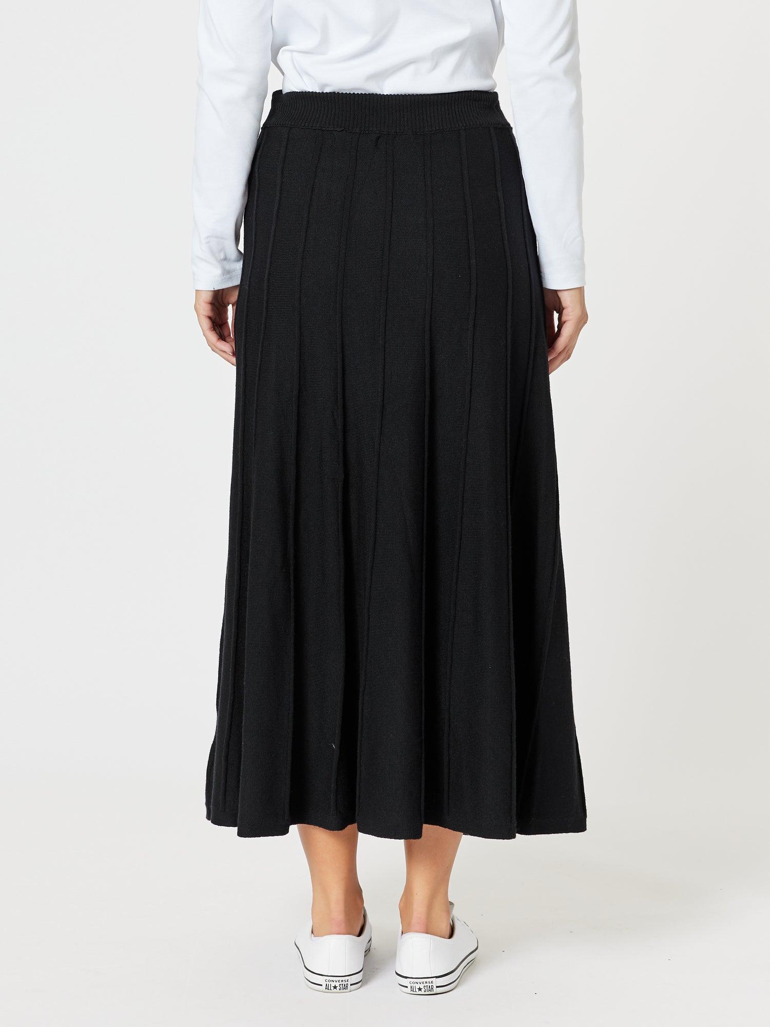 Kate Long Knit Skirt - Black - Image 3