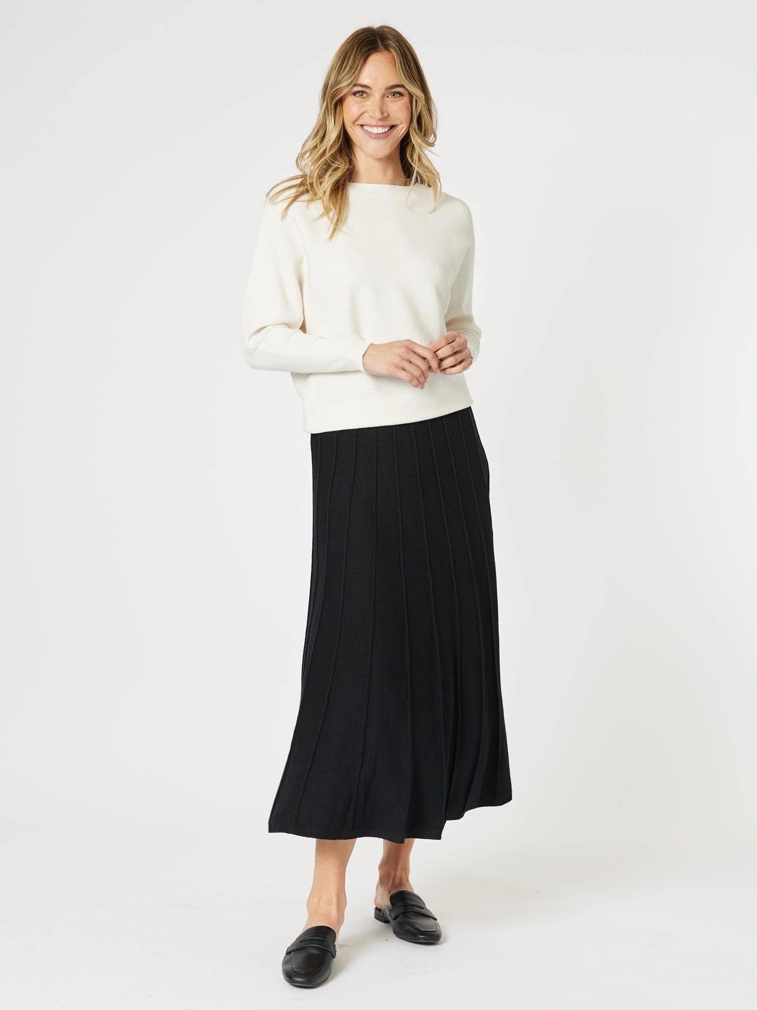 Kate Long Knit Skirt - Black - Image 4