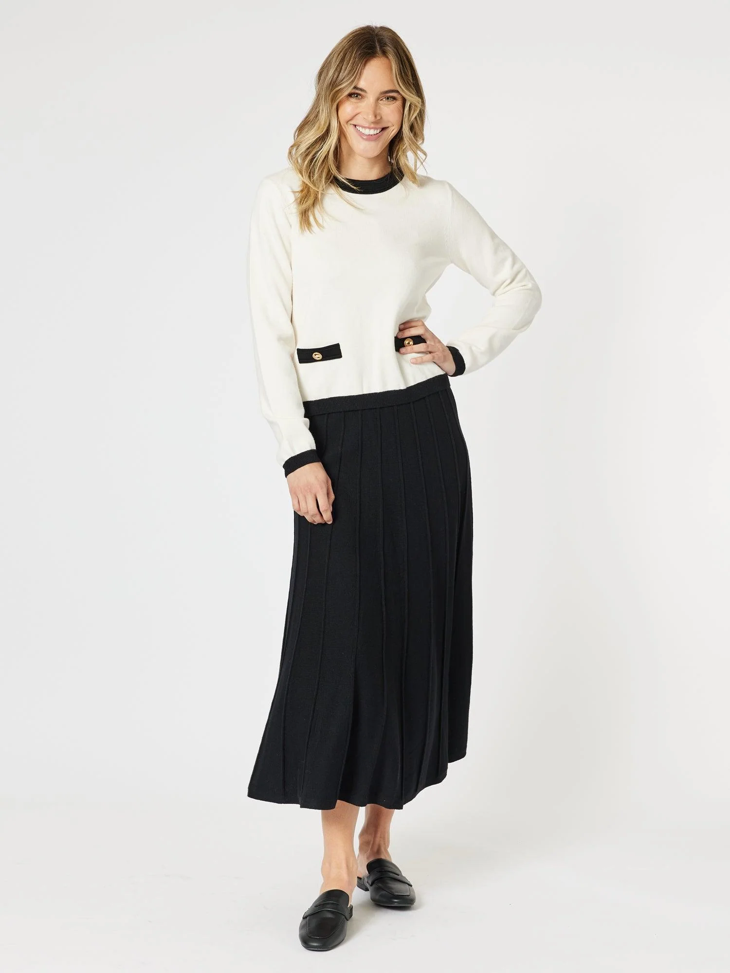Kate Long Knit Skirt - Black - Image 5