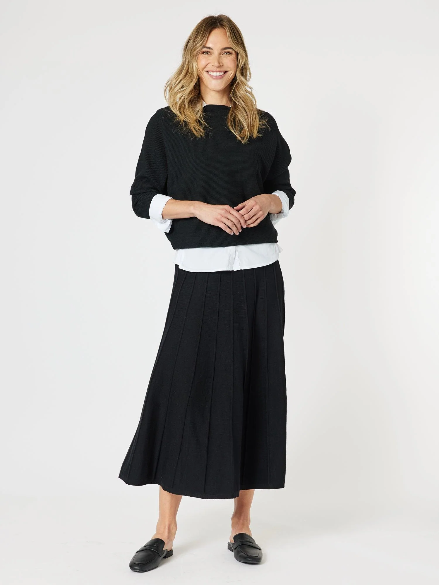 Kate Long Knit Skirt - Black - Image 7