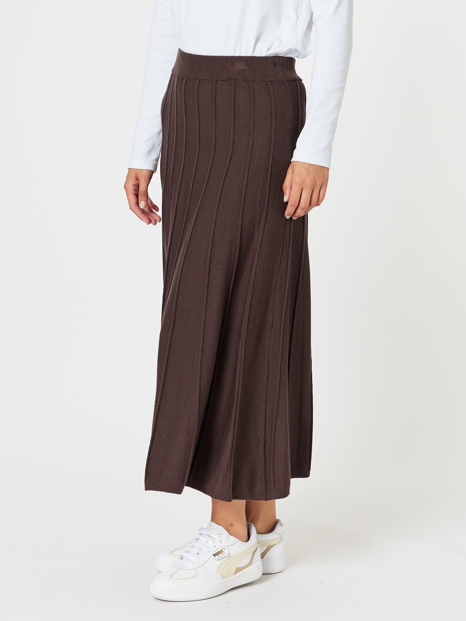 Kate Long Knit Skirt - Chocolate - Image 3